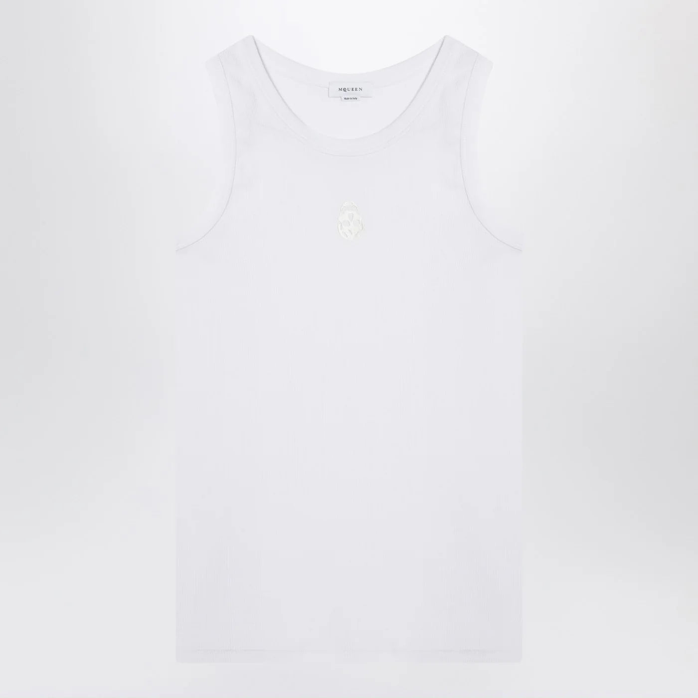 Alexander McQueen White cotton tank top