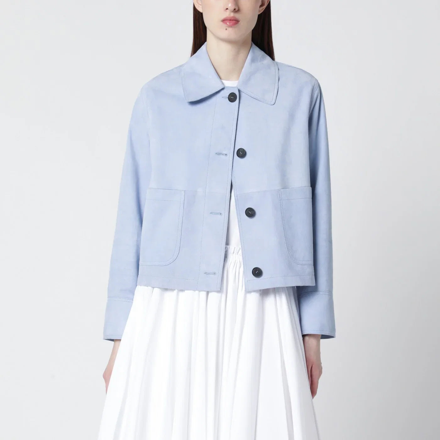 Sword 6644 Light blue leather jacket
