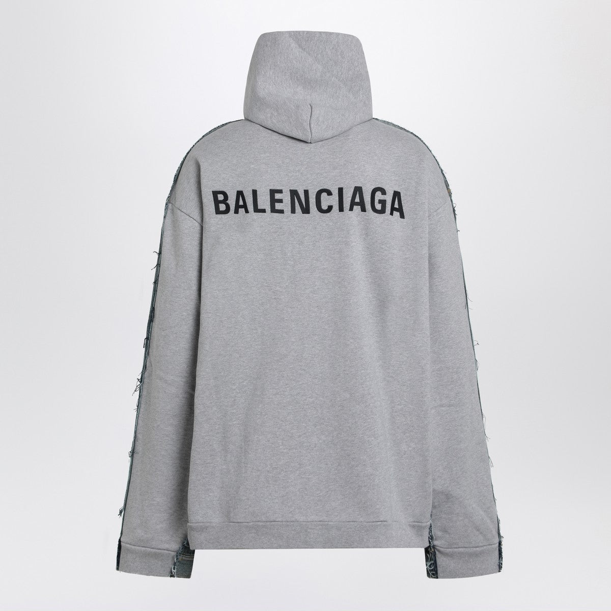 Balenciaga Denim and fleece cotton jacket with logo