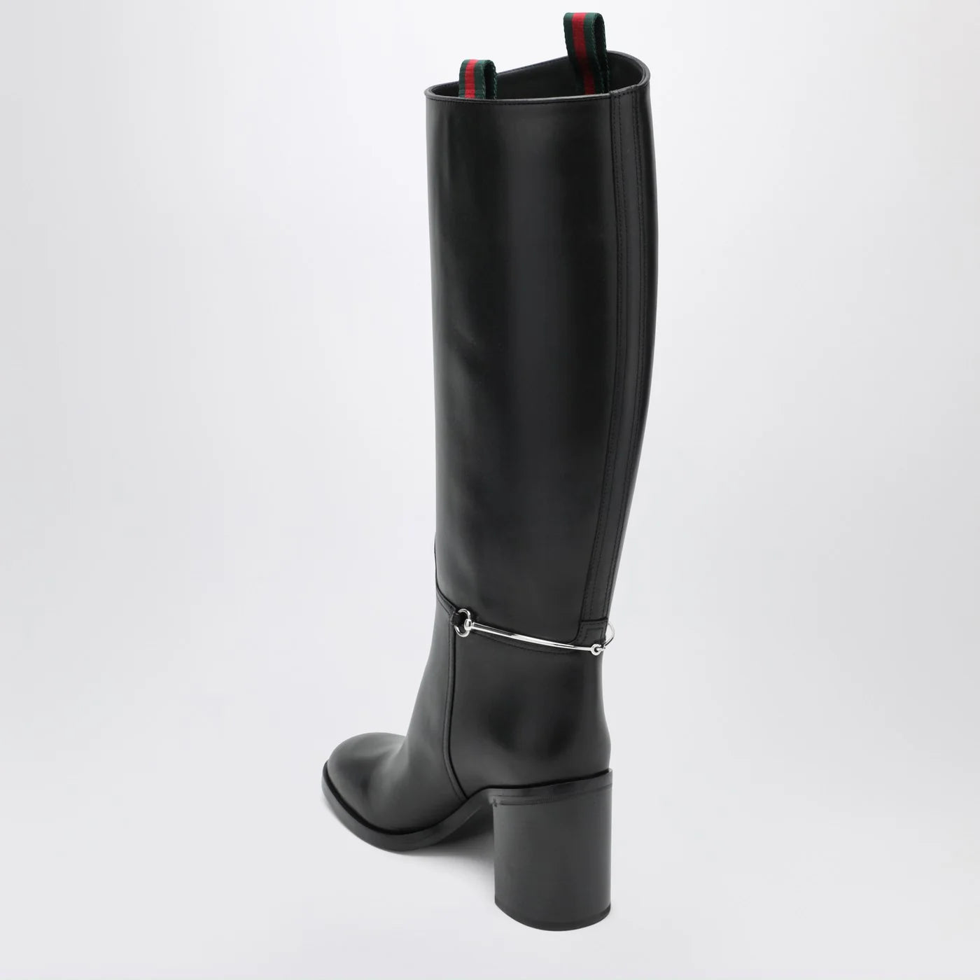 GUCCI Tall black boot with slim Horsebit