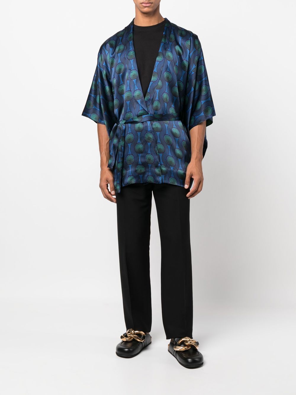 Ozwald Boateng Printed silk short kimono