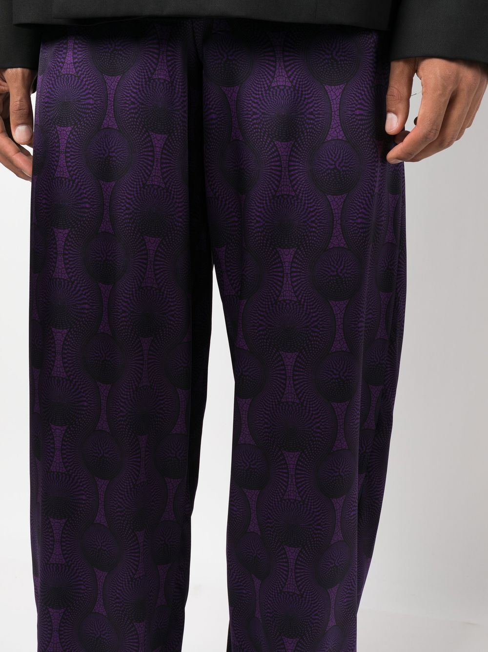 Ozwald Boateng Elastic waist printed silk trousers