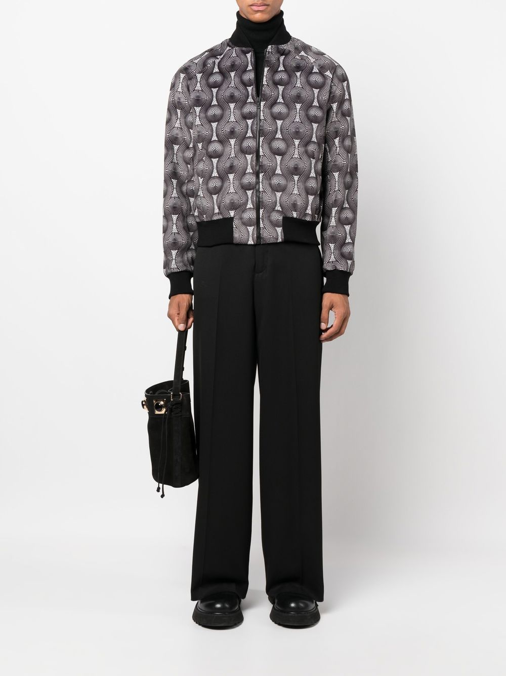 Ozwald Boateng Printed velvet bomber jacket