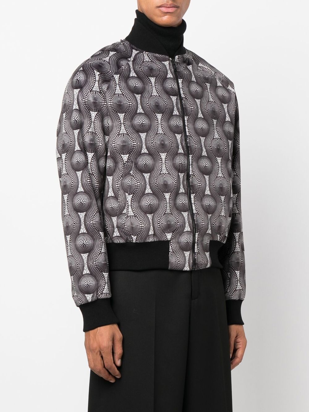 Ozwald Boateng Printed velvet bomber jacket