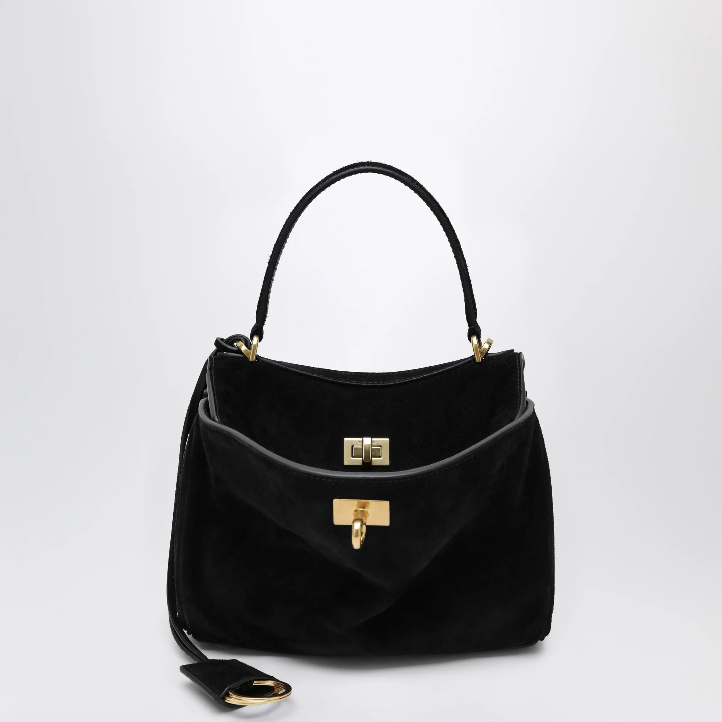 Balenciaga Rodeo Mini handbag in calf suede, black