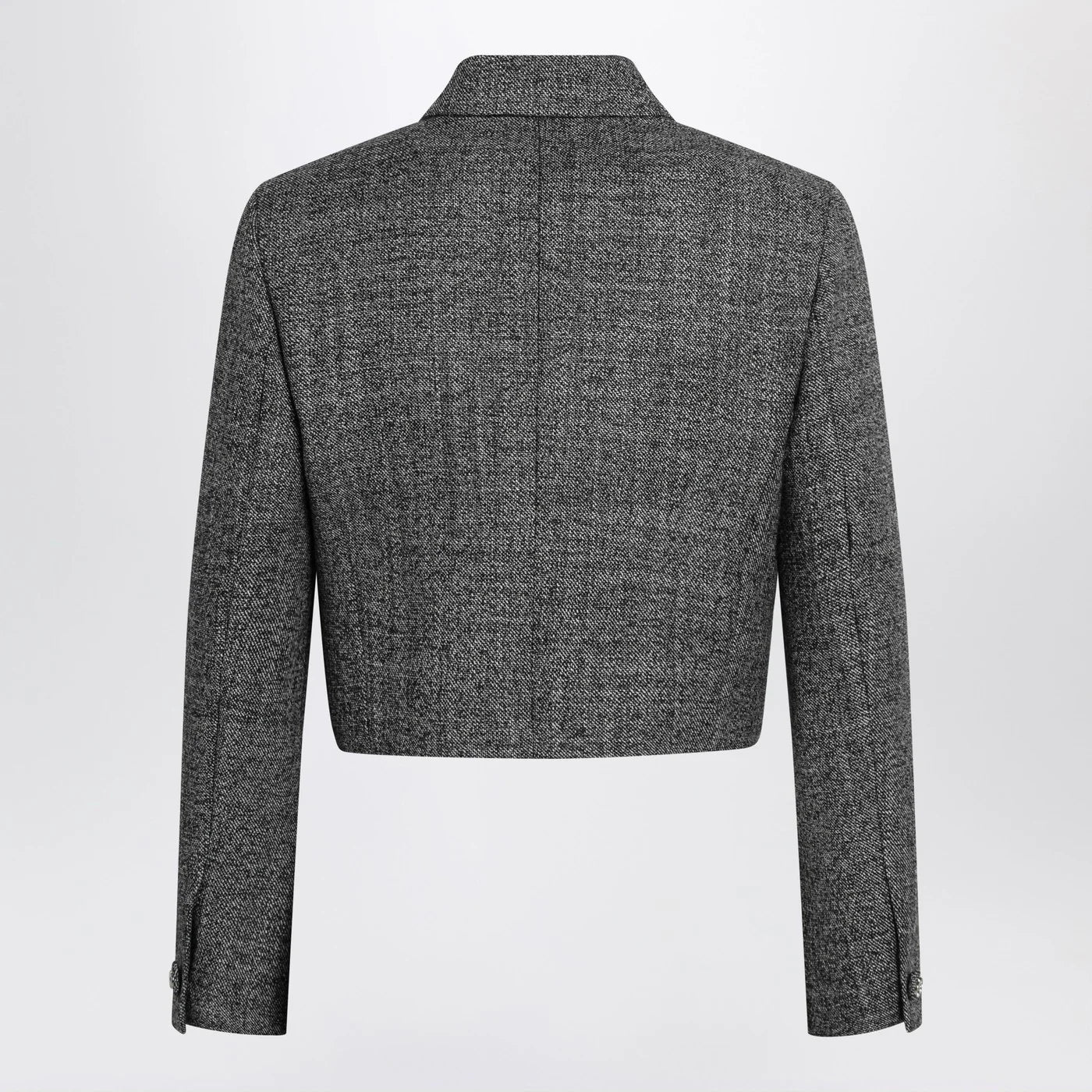 GUCCI Cropped wool jacket with black/white texture