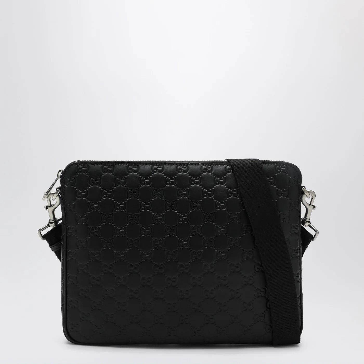 GUCCI Medium black GG Emblem shoulder bag