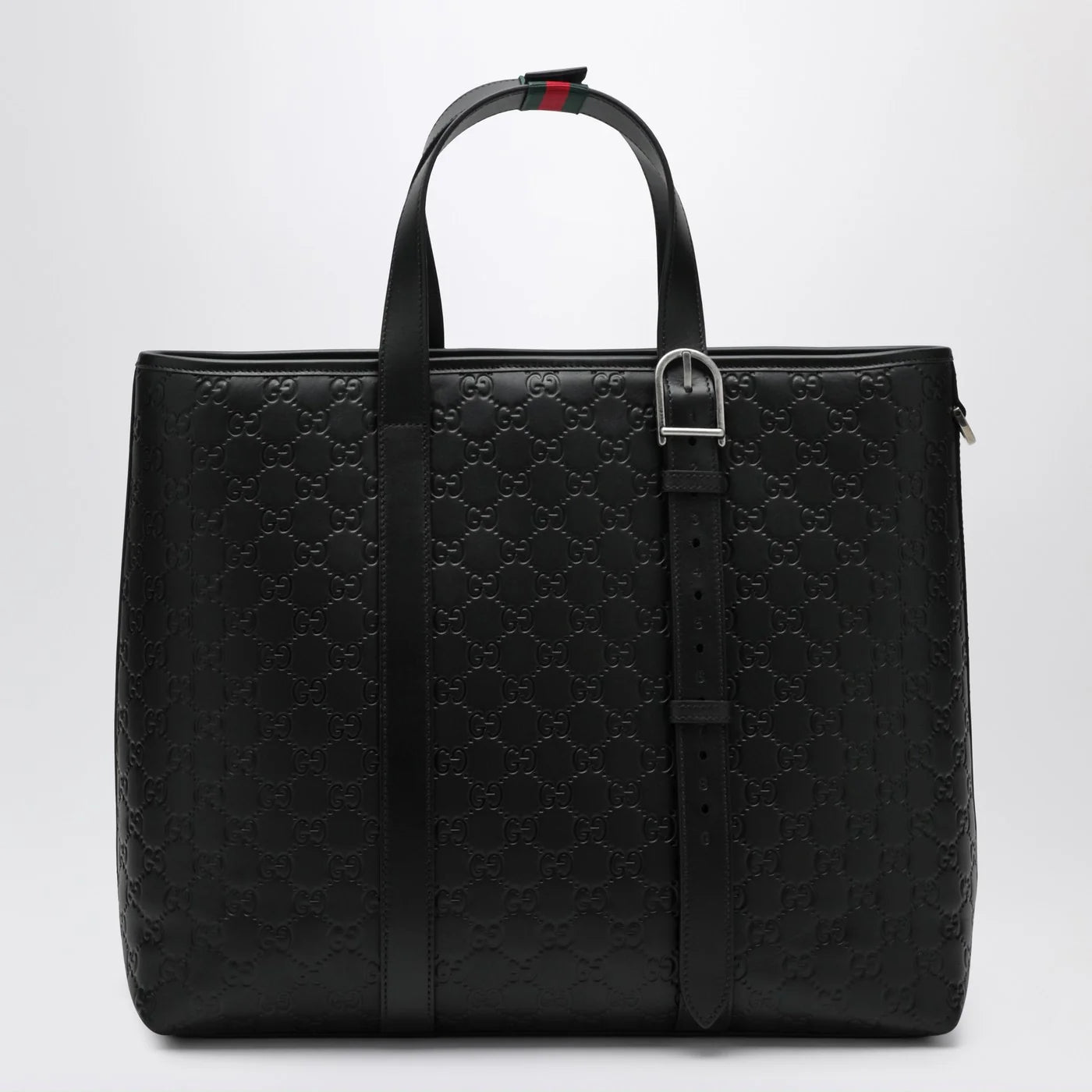 GUCCI Large black GG Emblem shopping bag