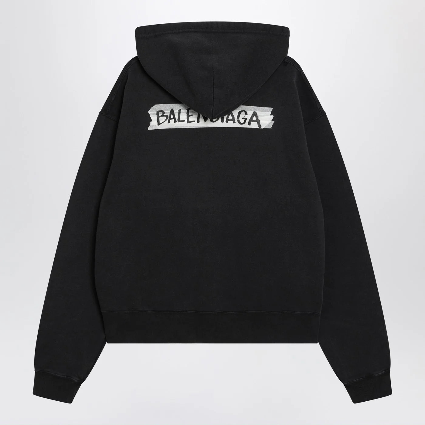 Balenciaga Black washed Masking Tape oversize hoodie