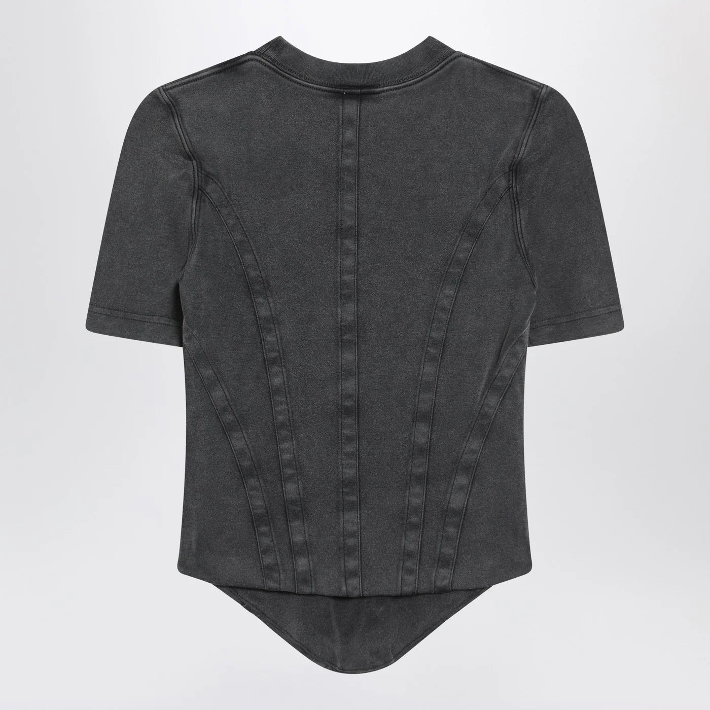 Balenciaga Washed black corset-style T-shirt