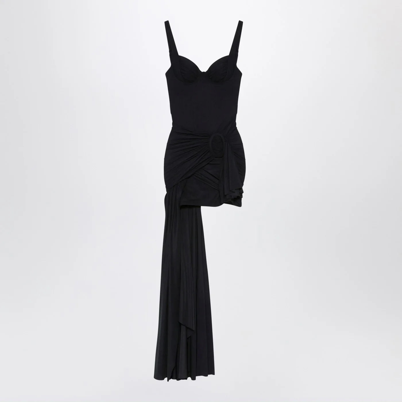 Balenciaga Black draped mini dress in jersey