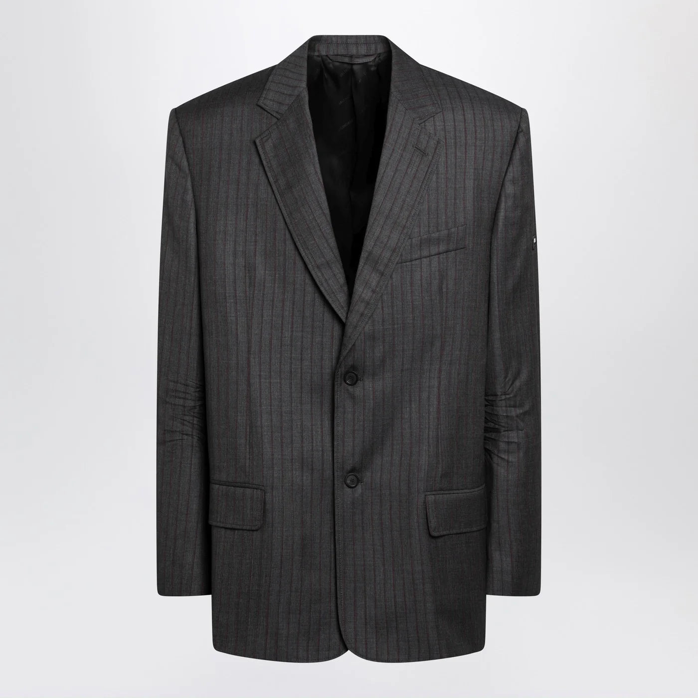 Balenciaga Grey pinstripe wool single-breasted jacket