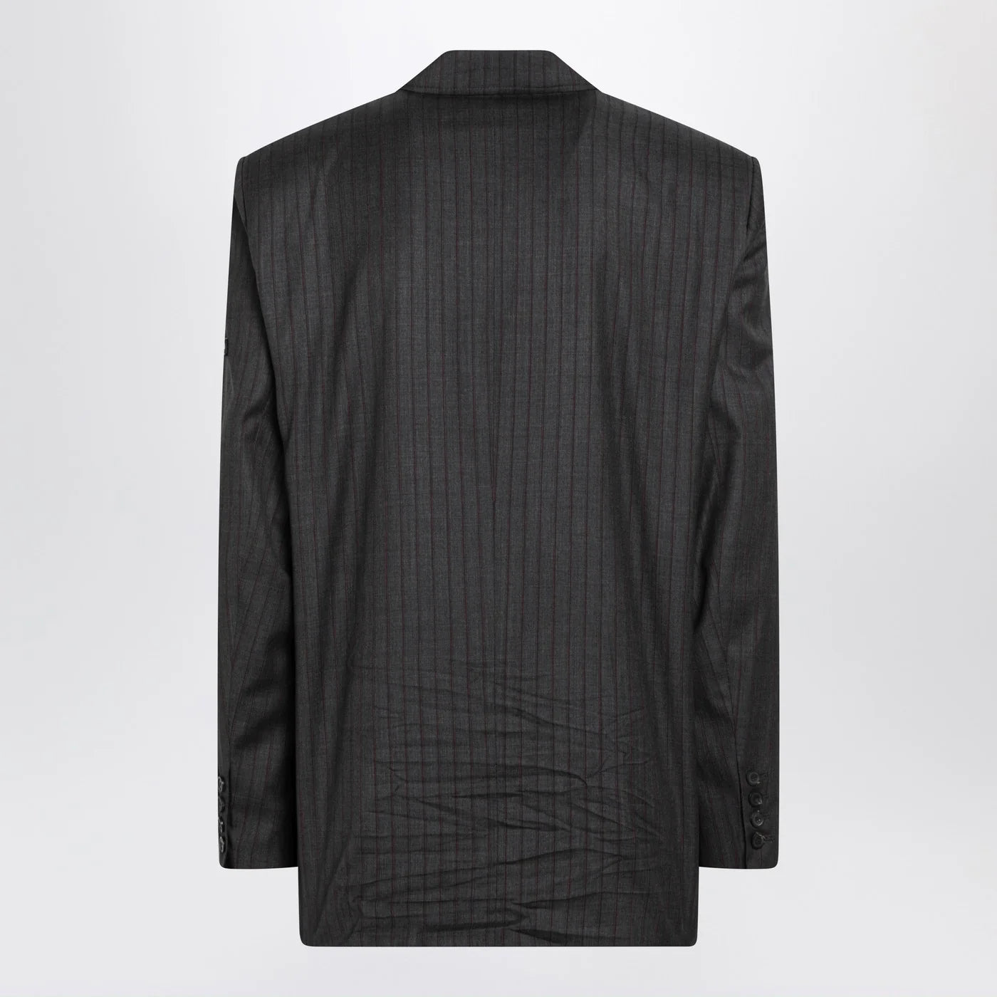 Balenciaga Grey pinstripe wool single-breasted jacket