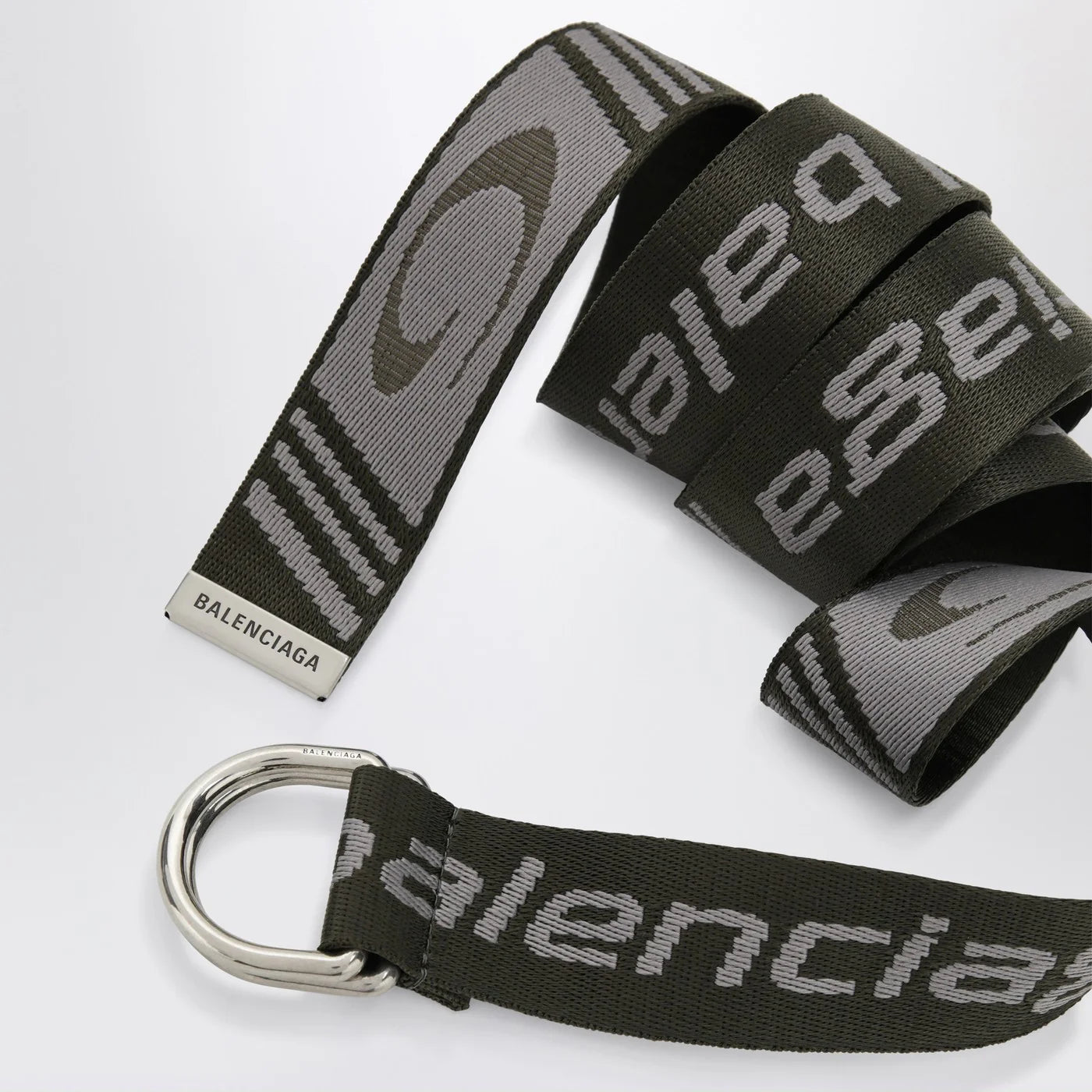 Balenciaga D-ring belt with loop sports icon motif