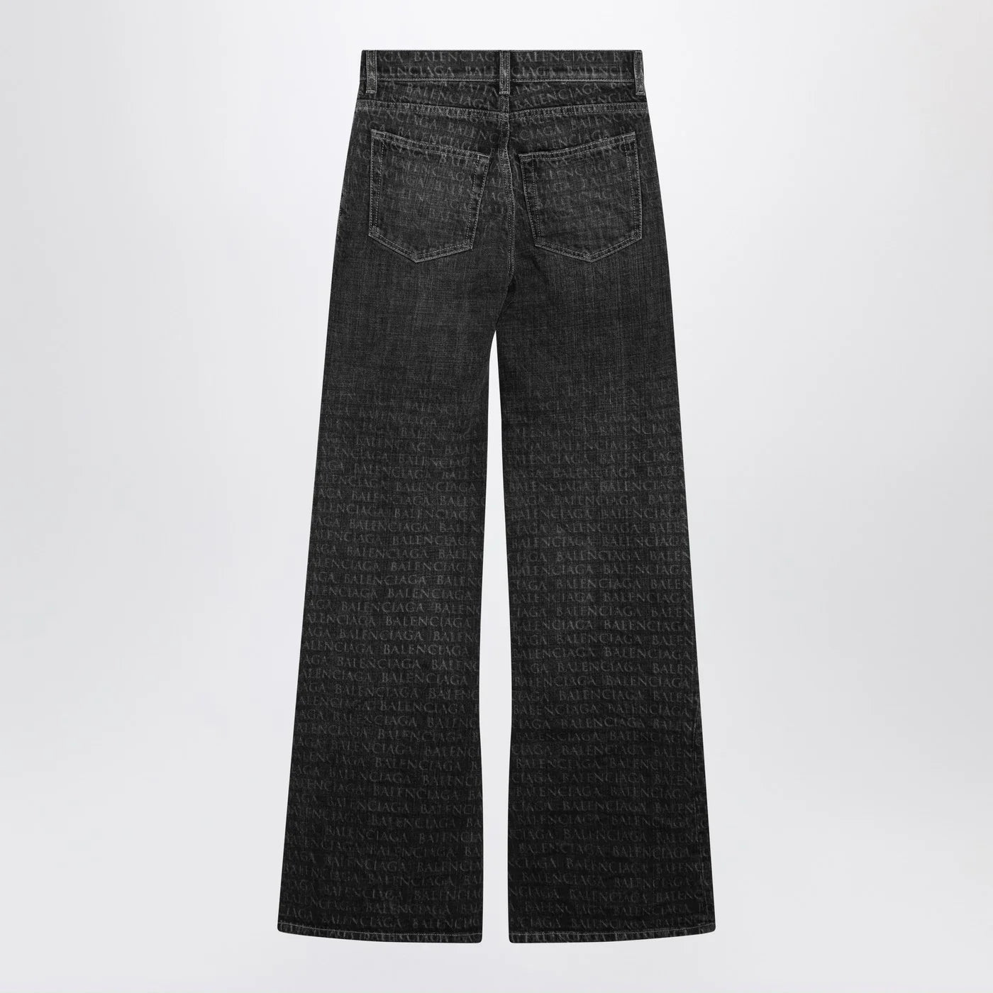 Balenciaga Black washed jeans with jacquard logos