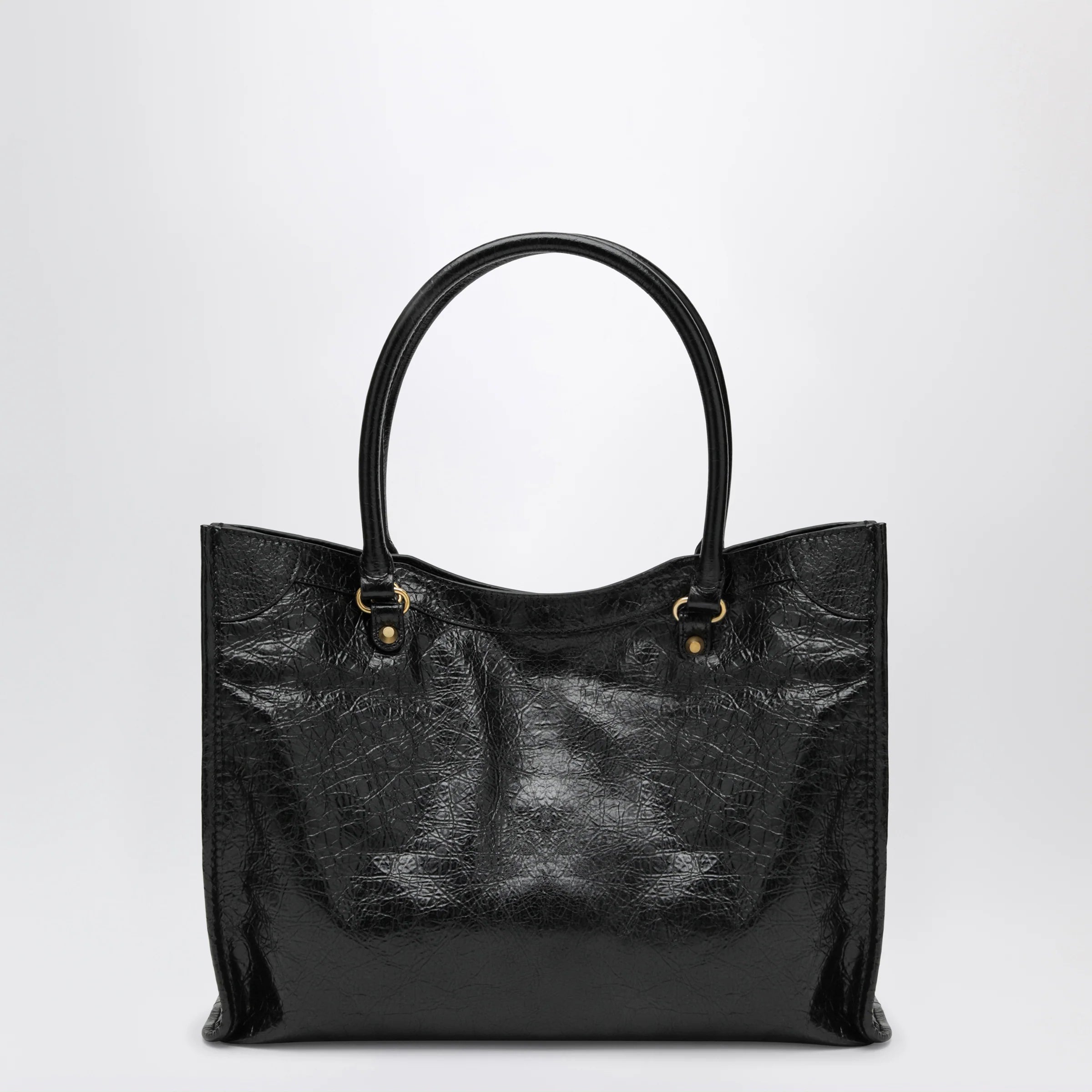 Balenciaga Le City small lambskin leather tote bag in black