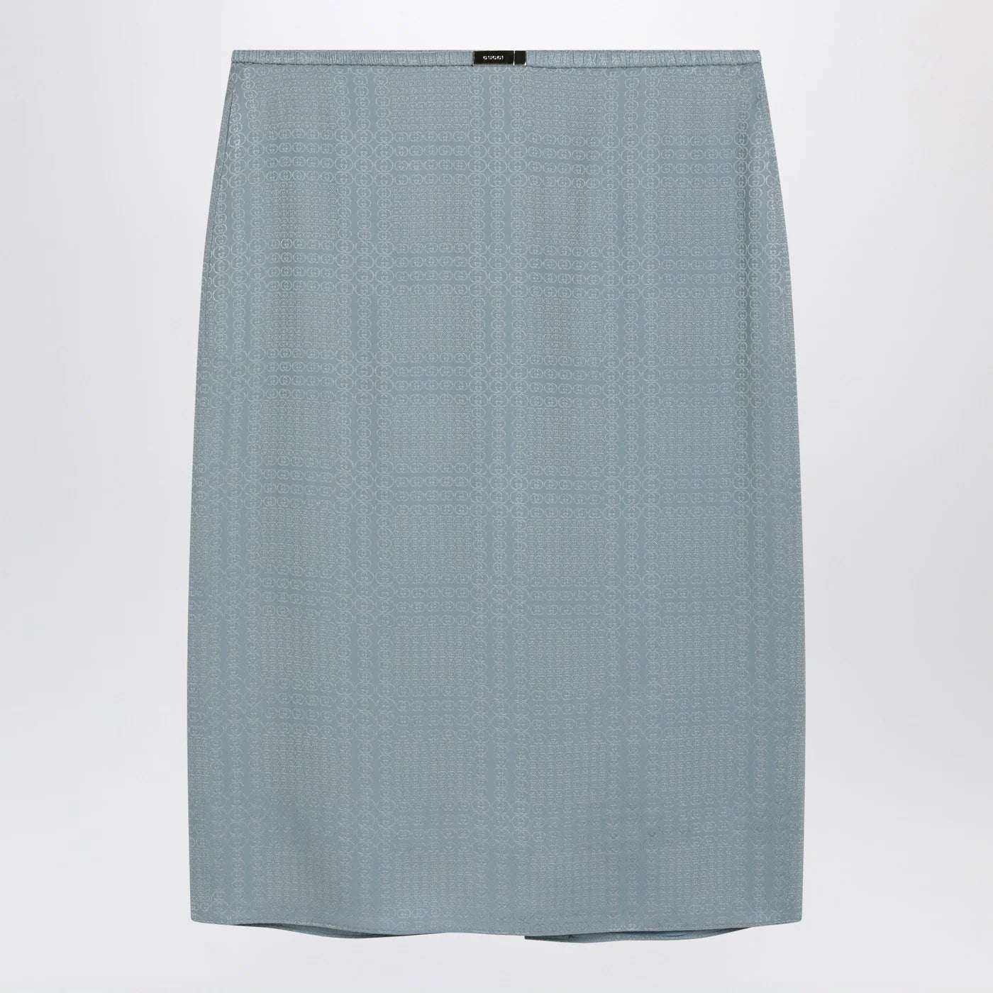GUCCI Light blue GG jacquard silk skirt