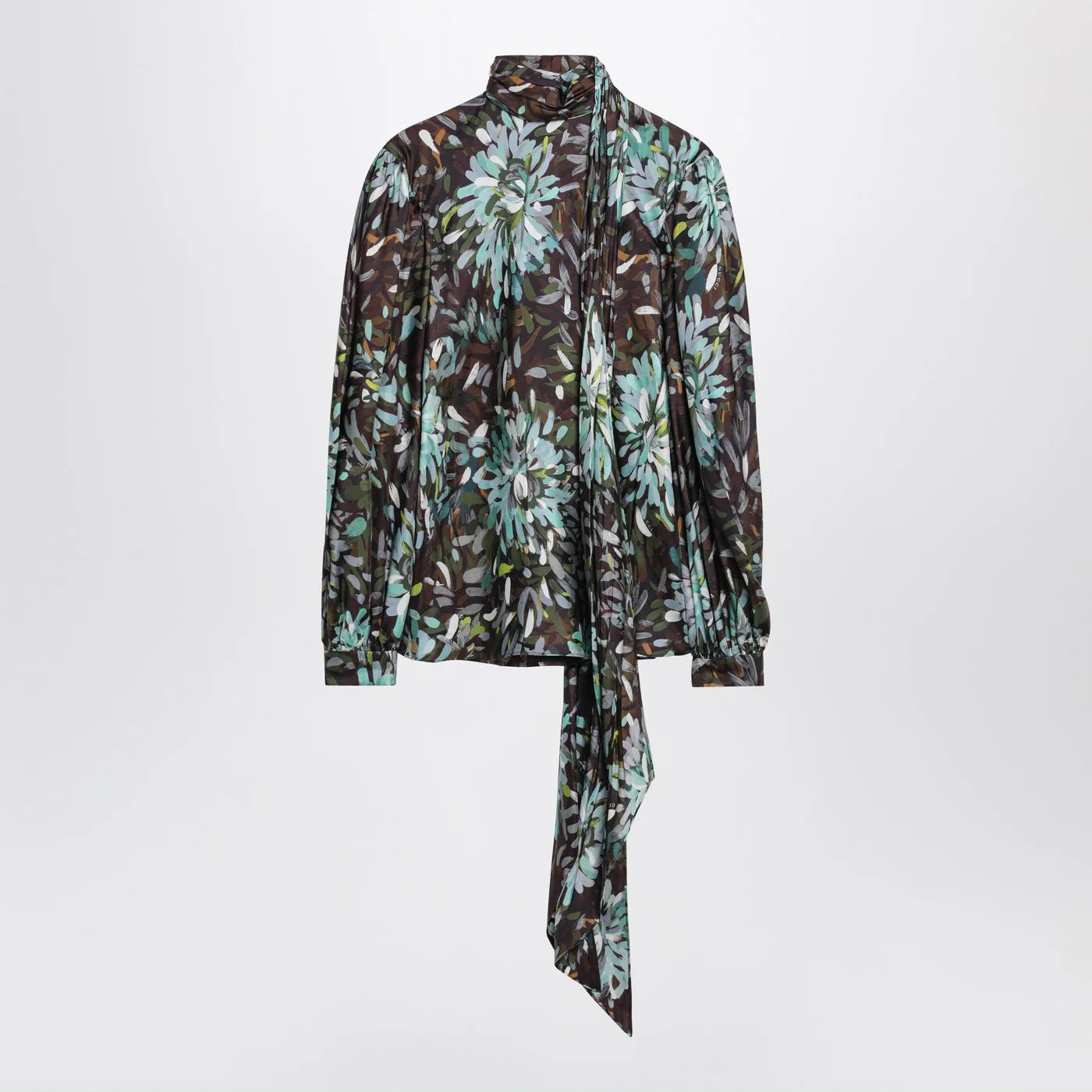 GUCCI Printed silk twill blouse