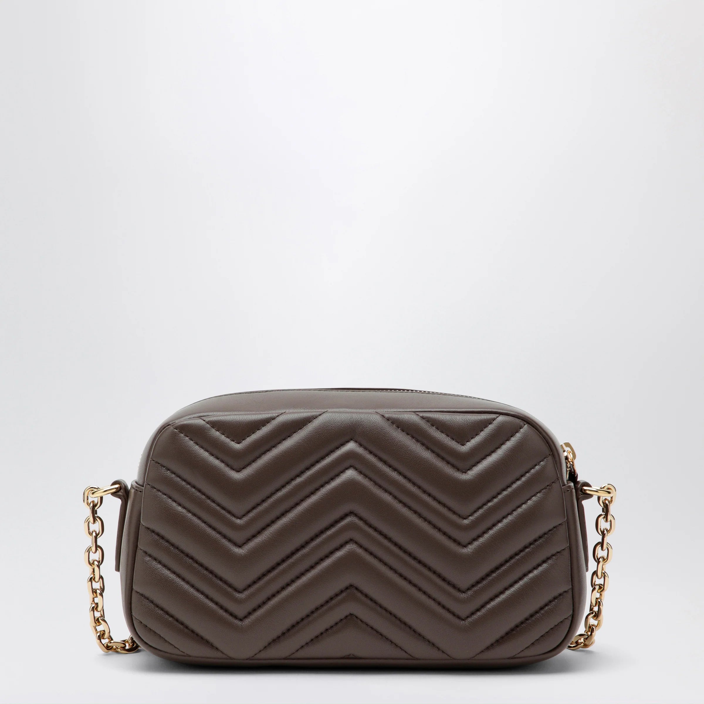 GUCCI Small GG Marmont camera bag in taupe nappa leather
