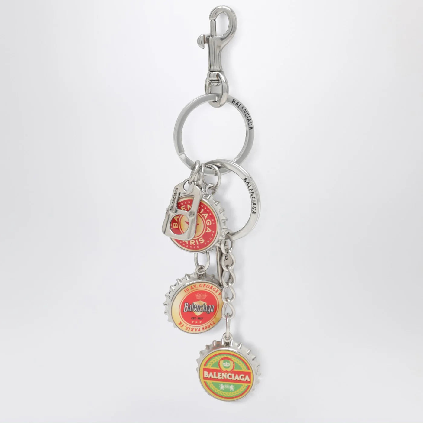 Balenciaga Logo bottle cap keyring charm