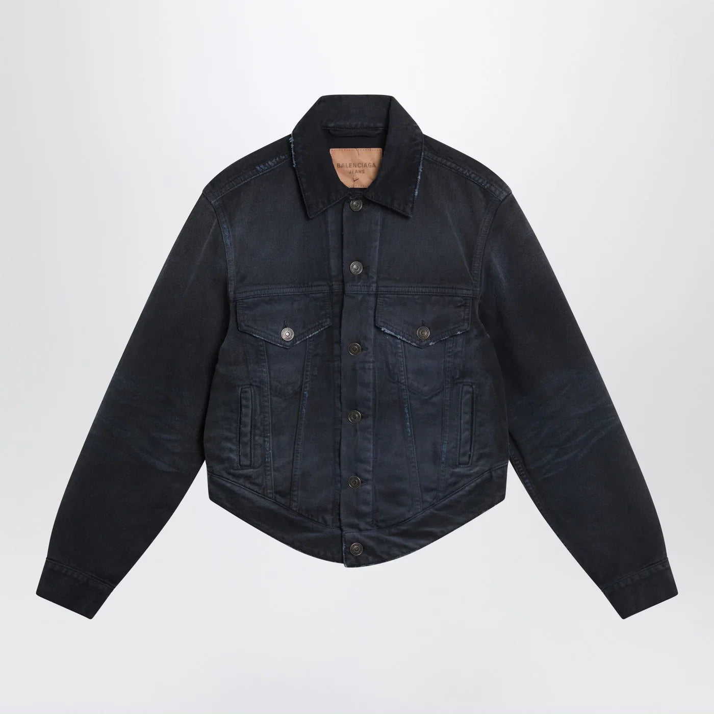 Balenciaga Navy blue jacket with curved waist