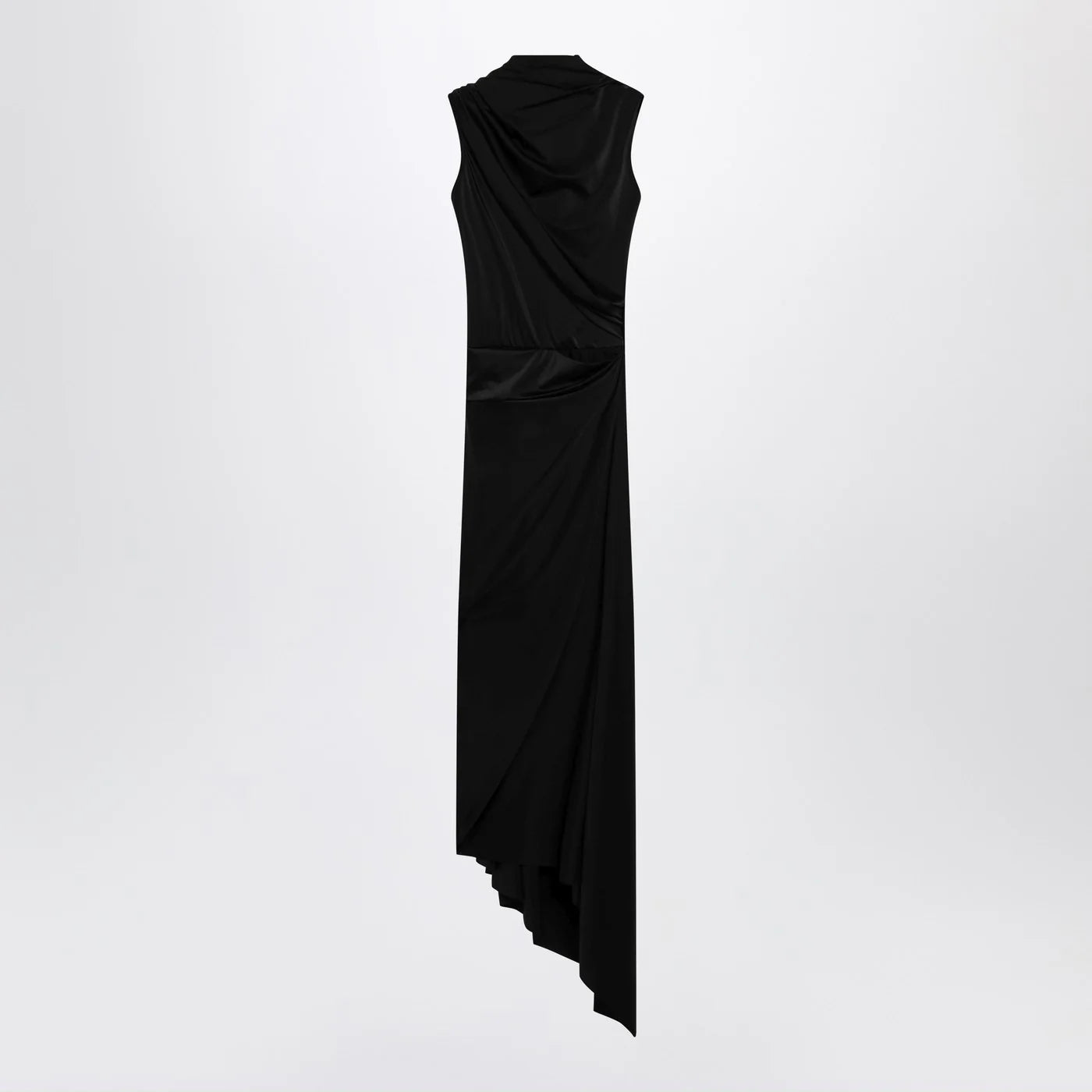 Balenciaga Black draped midi dress