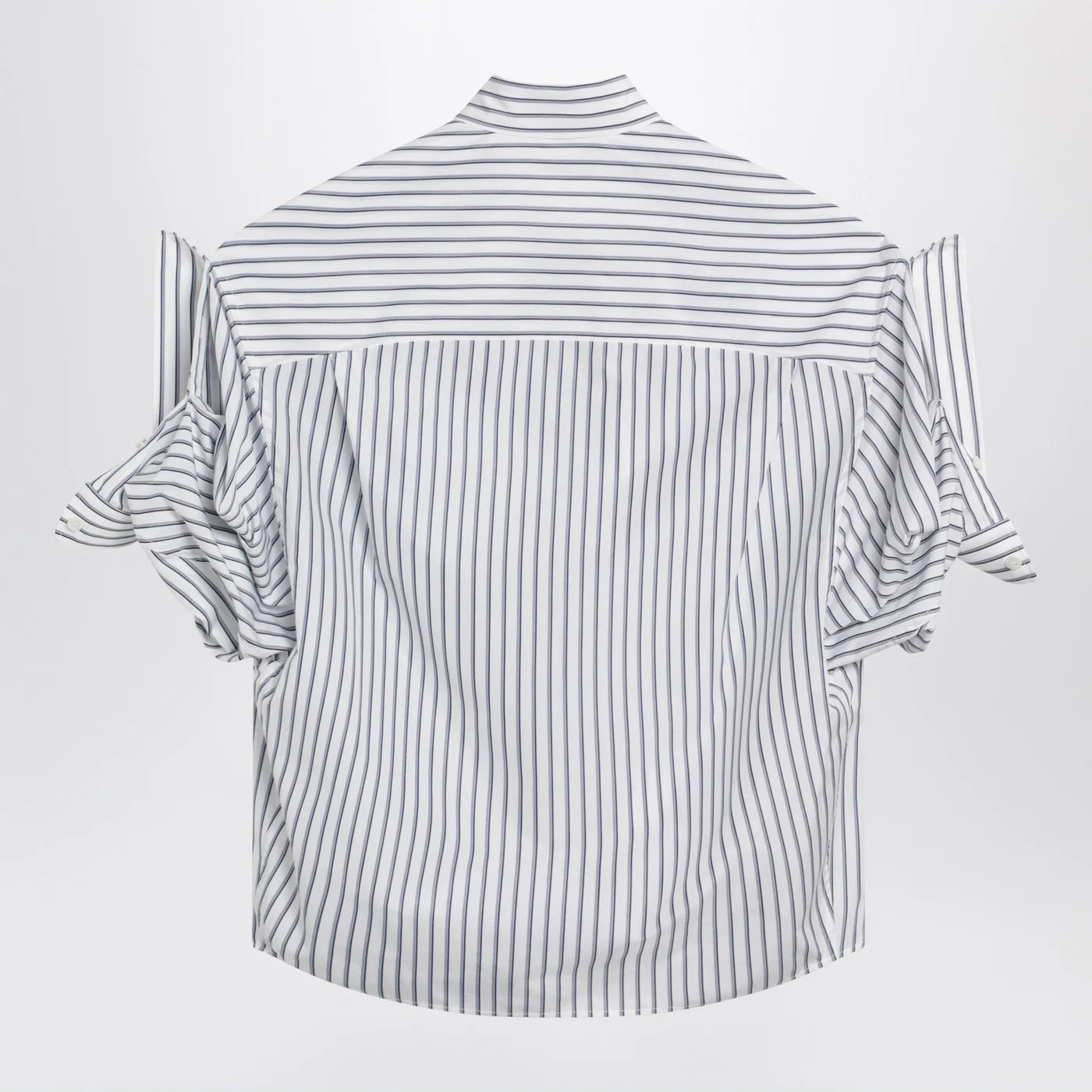 Balenciaga White striped shirt with turn-up sleeves