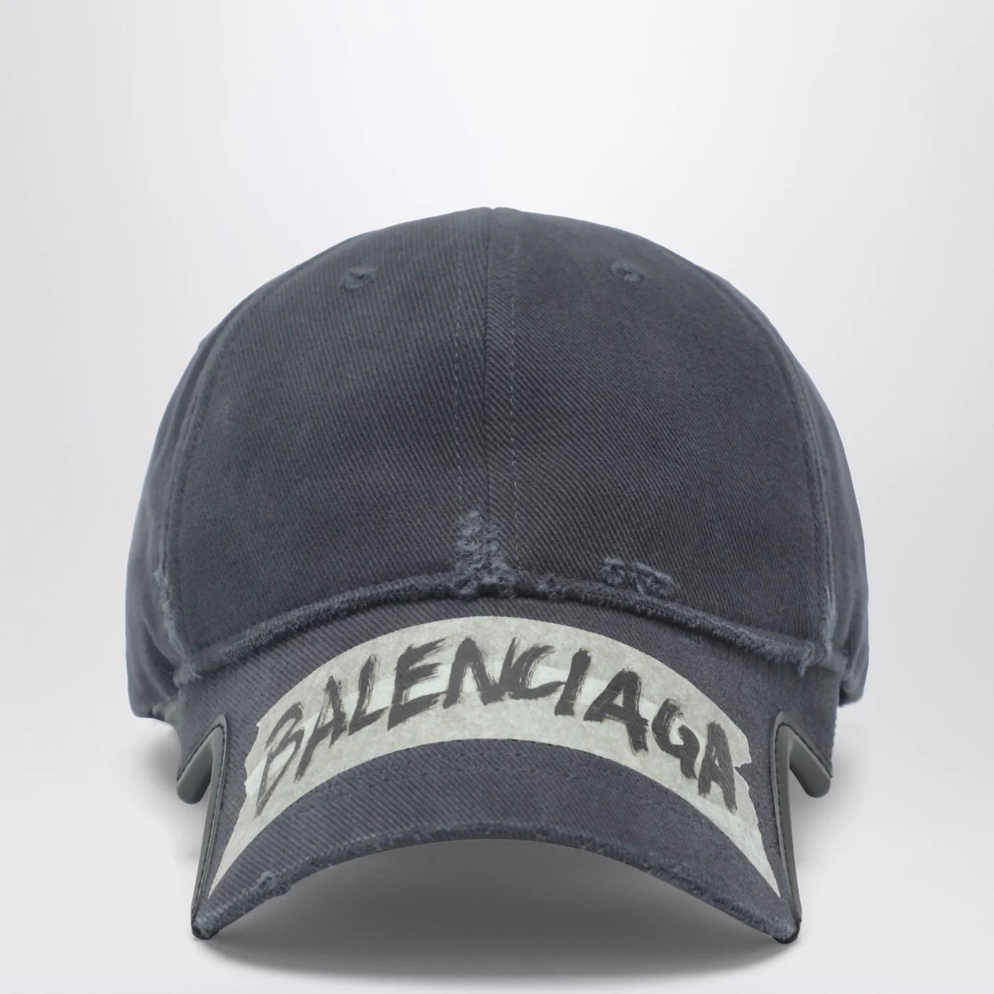 Balenciaga Black washed-effect Masking Tape cap