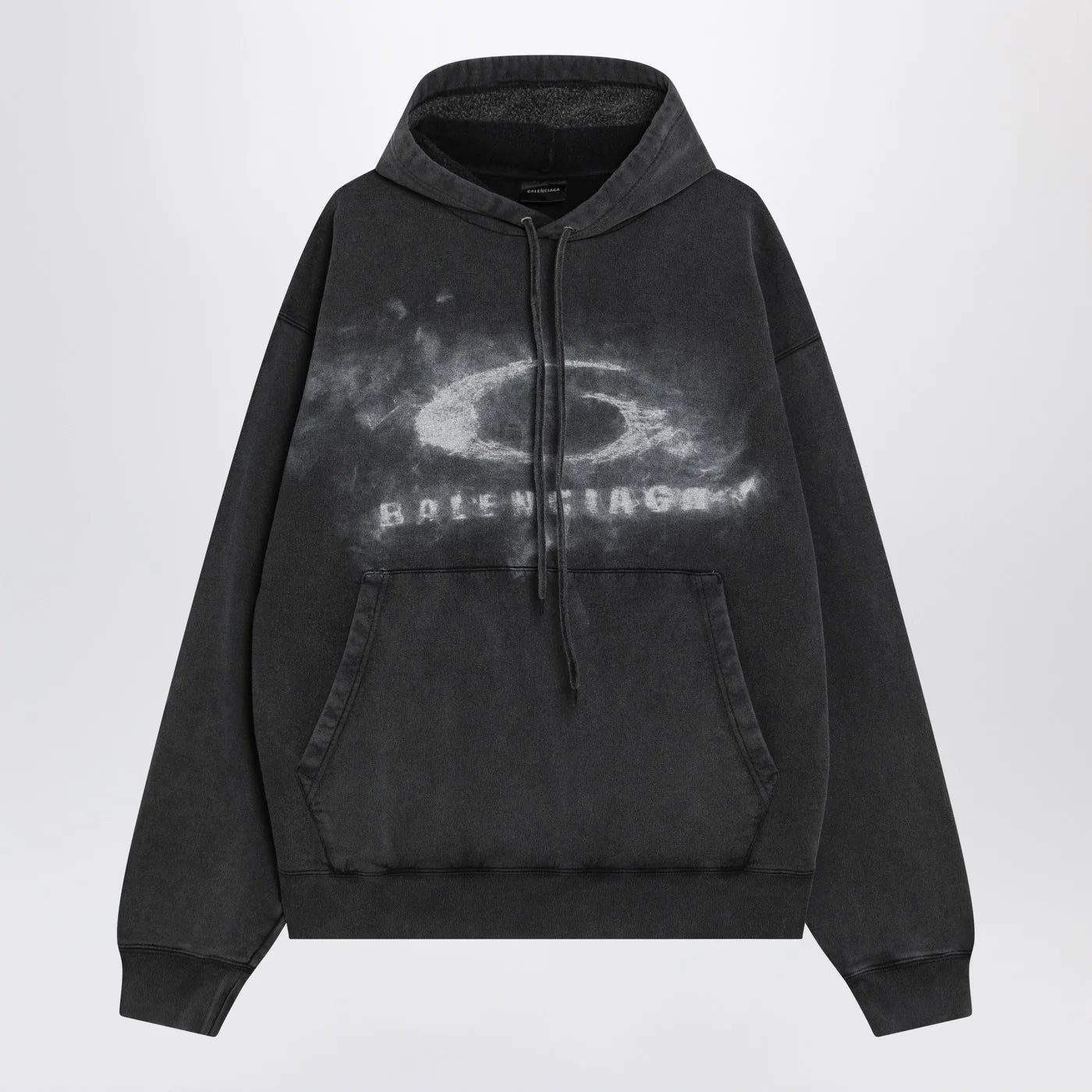 Balenciaga Black faded Crayon Loop oversize hoodie