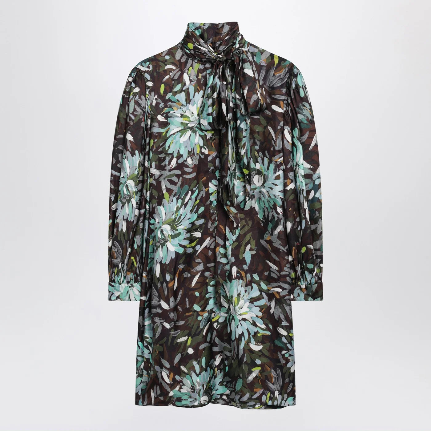 GUCCI Printed silk twill dress