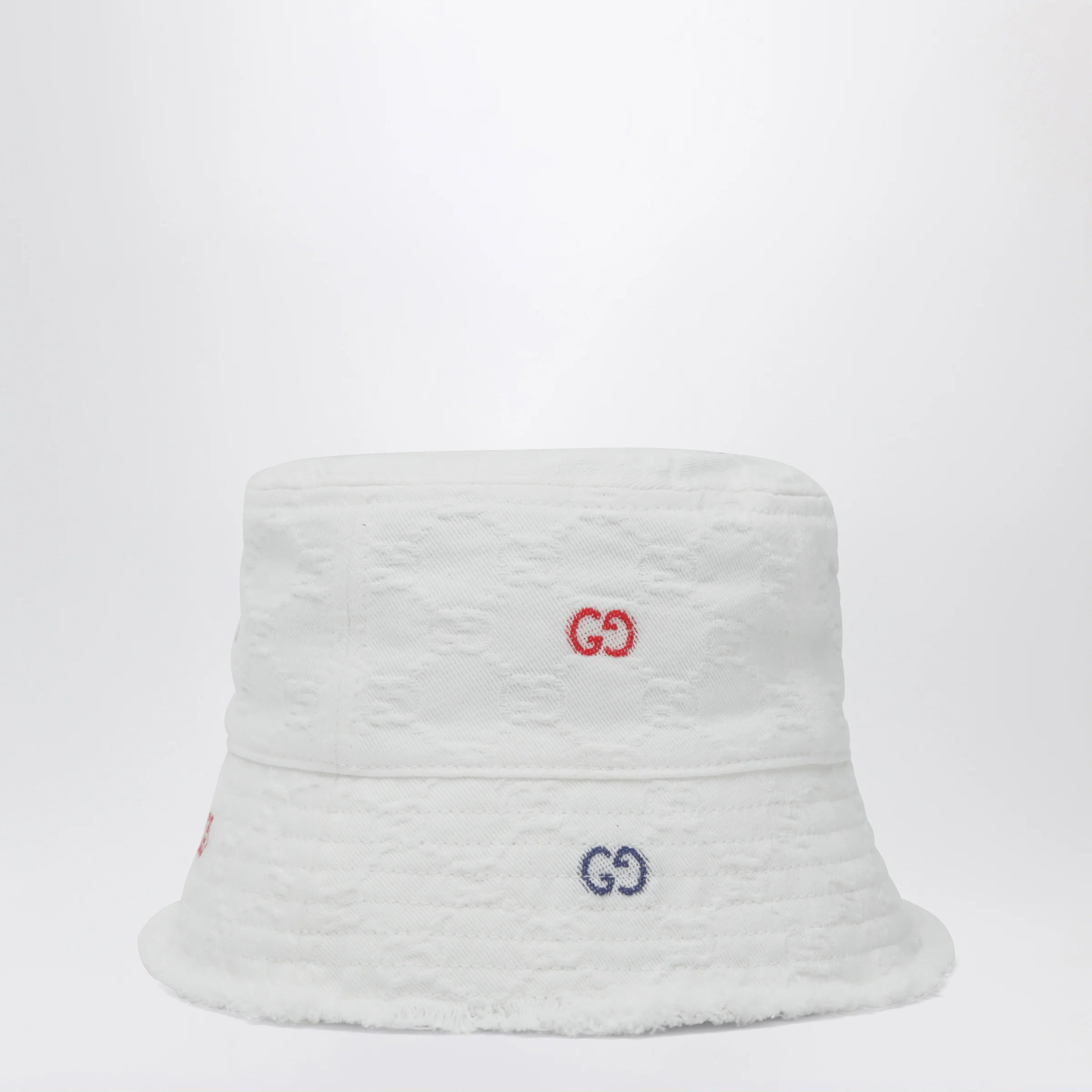 GUCCI White GG jacquard denim cap