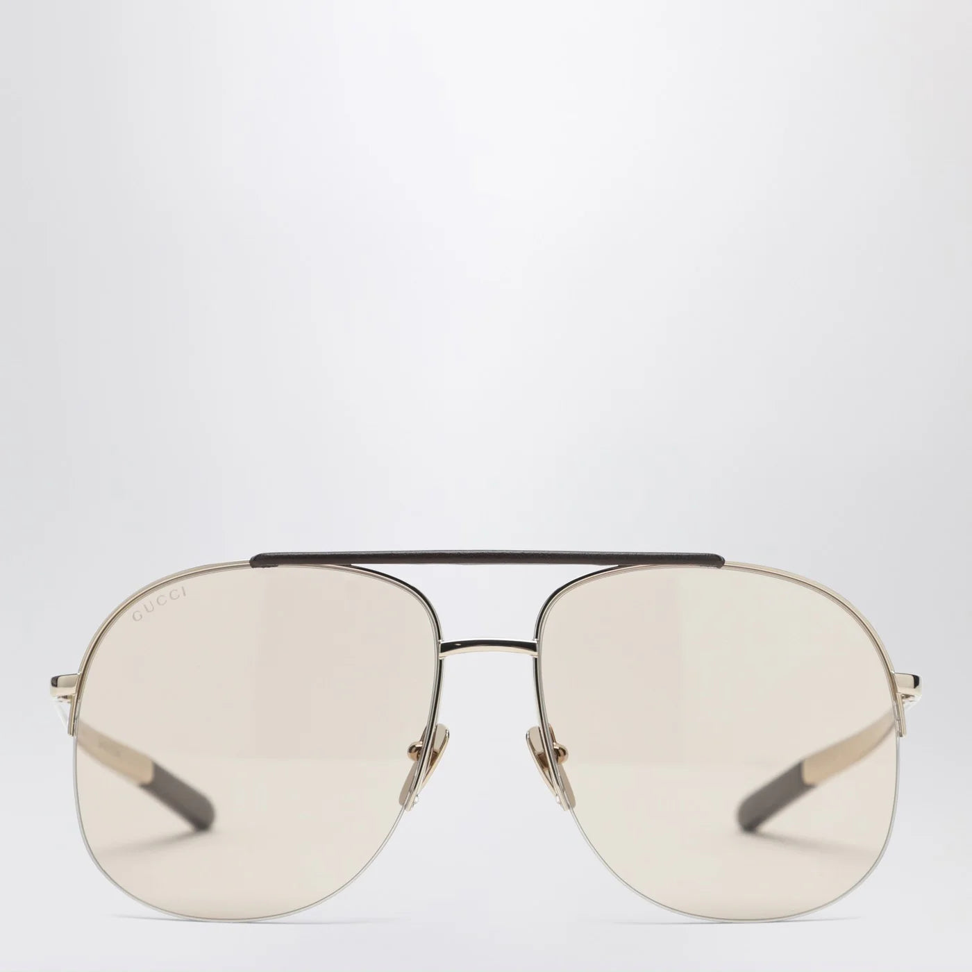 GUCCI Gold navigator sunglasses