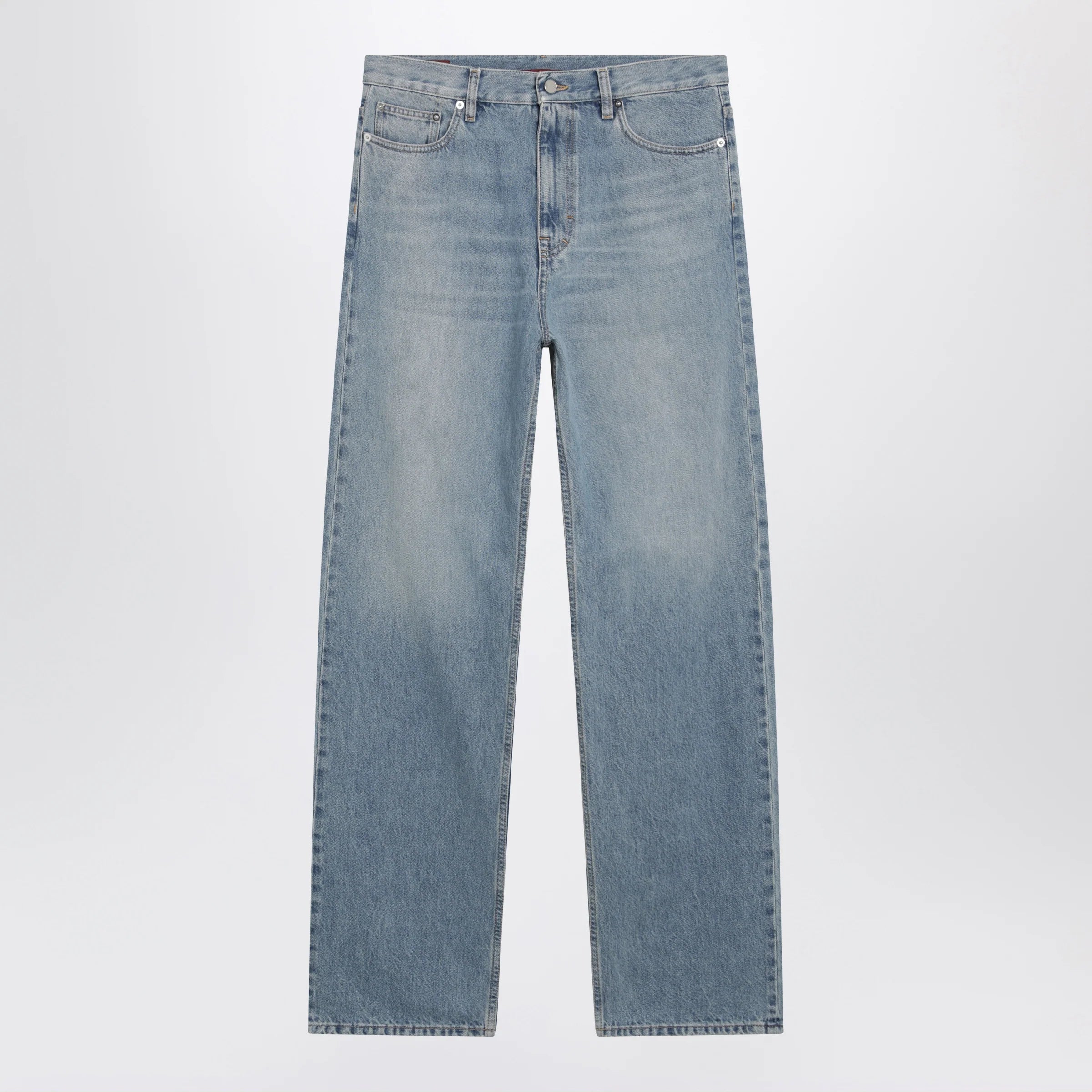 GUCCI Light Blue Loose-Fit Washed Jeans