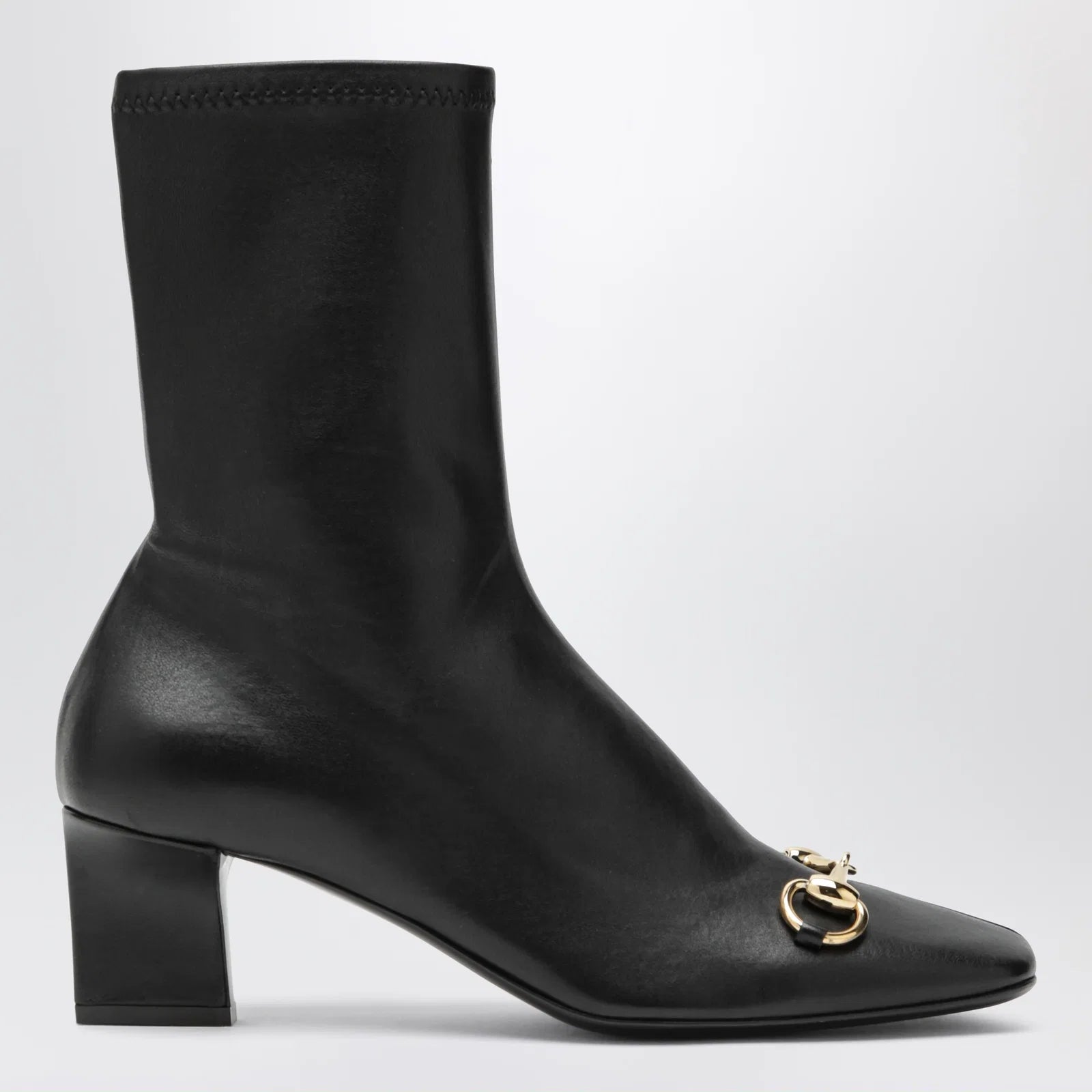 GUCCI Black Signora ankle boots with horsebit