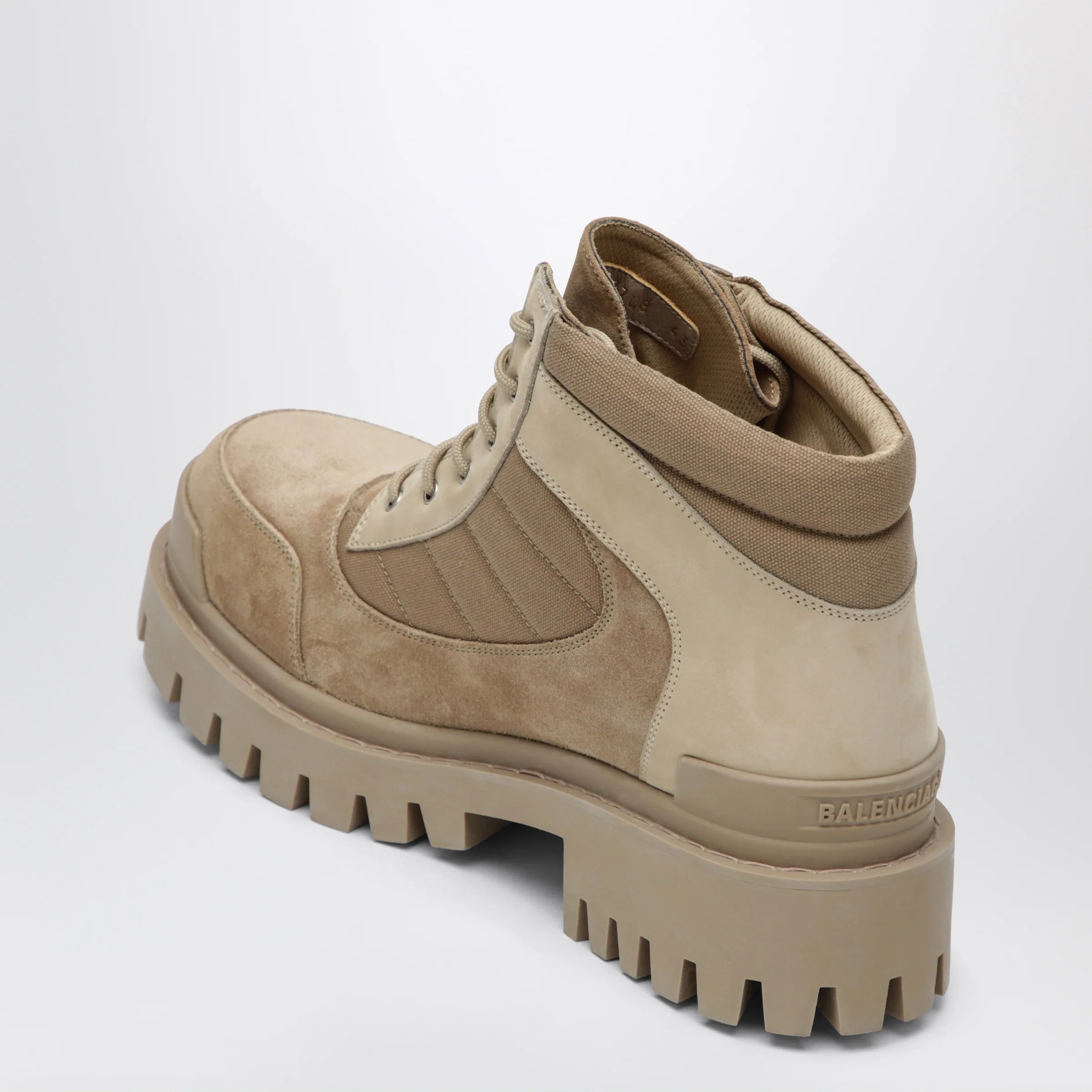 Balenciaga Sand-colored nubuck Combat Strike boots