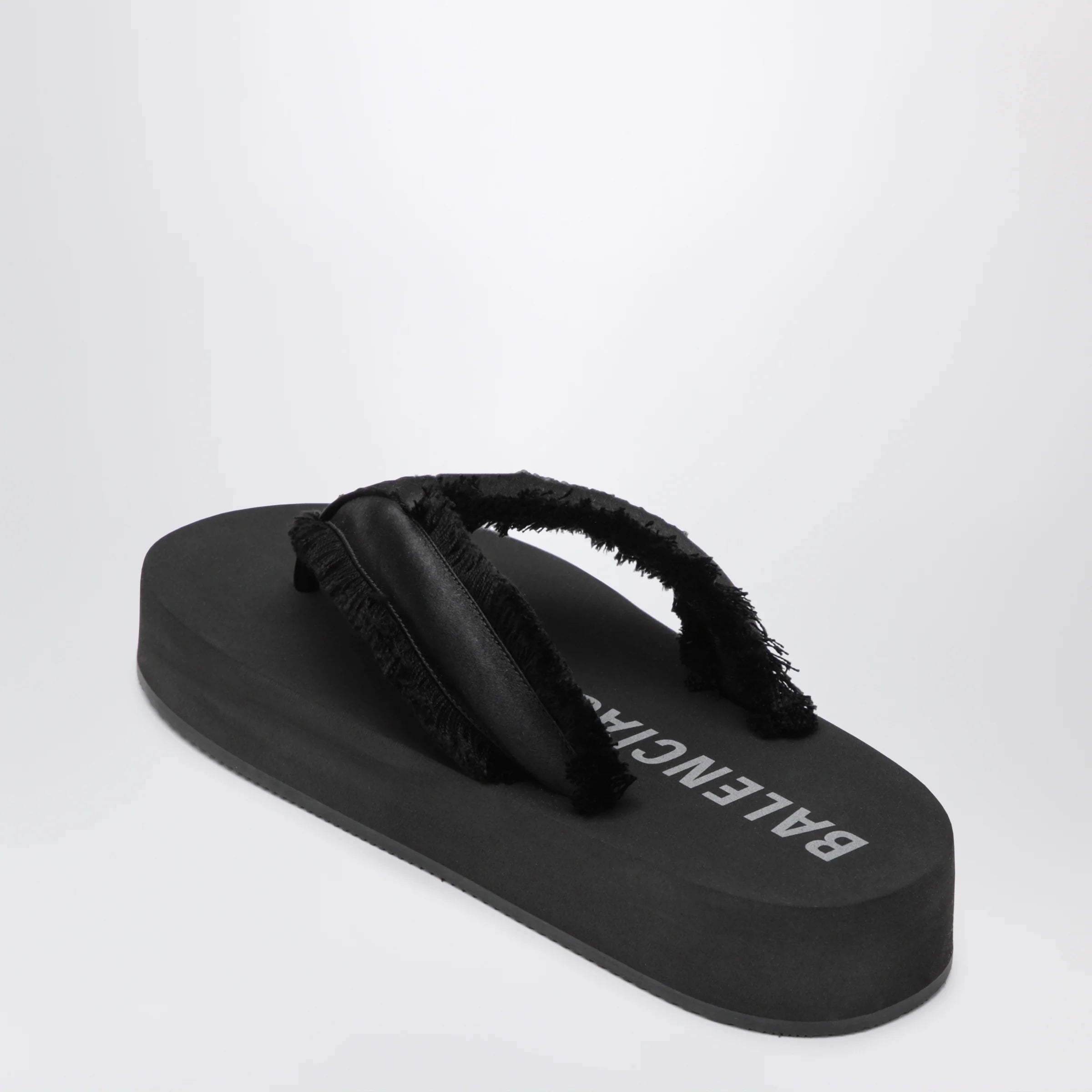 Balenciaga Jet Lag thong sandals in black satin