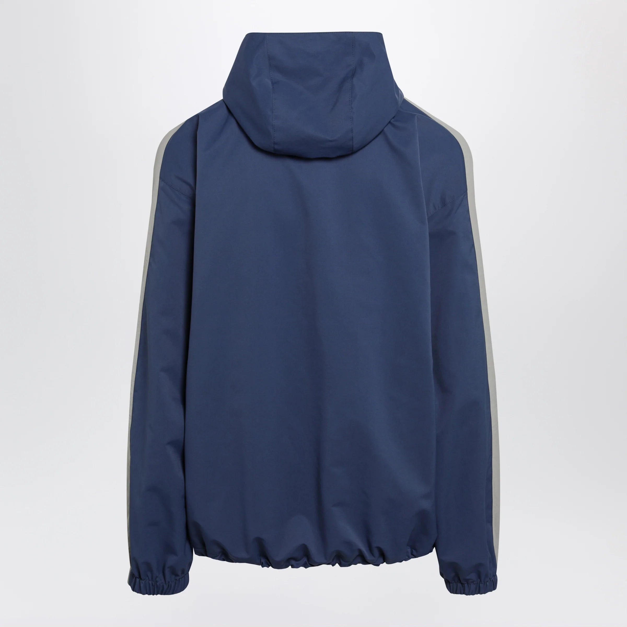 Balenciaga Washed-effect technical satin track jacket in navy