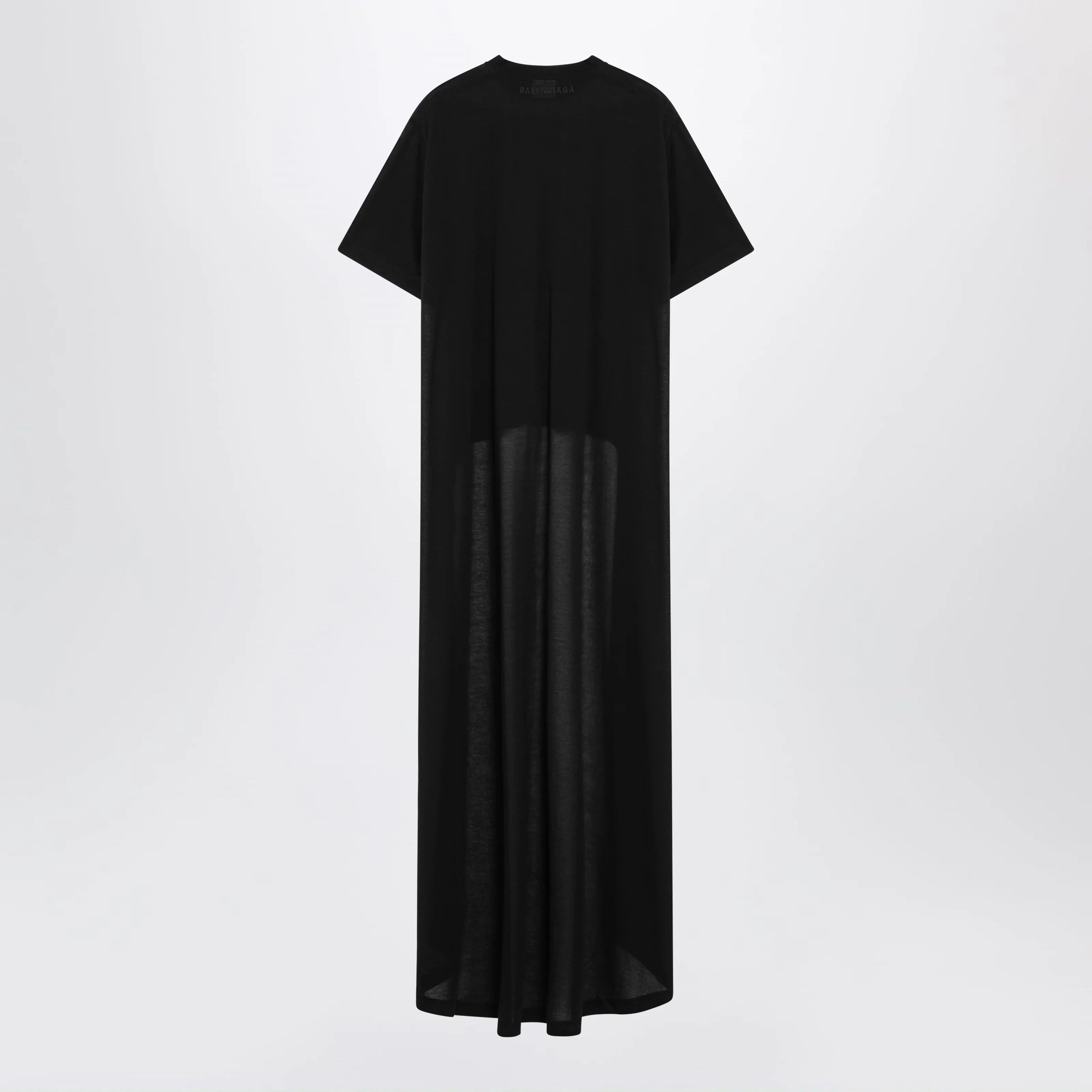 Balenciaga Black maxi train T-shirt in cotton jersey