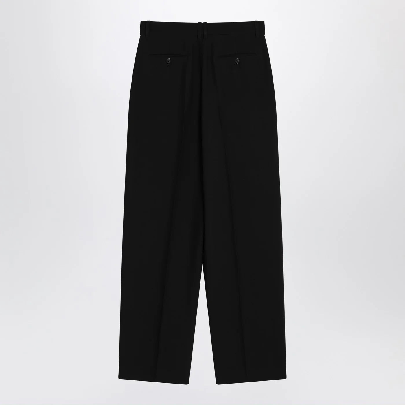 The Row Lilas trousers in black wool and linen