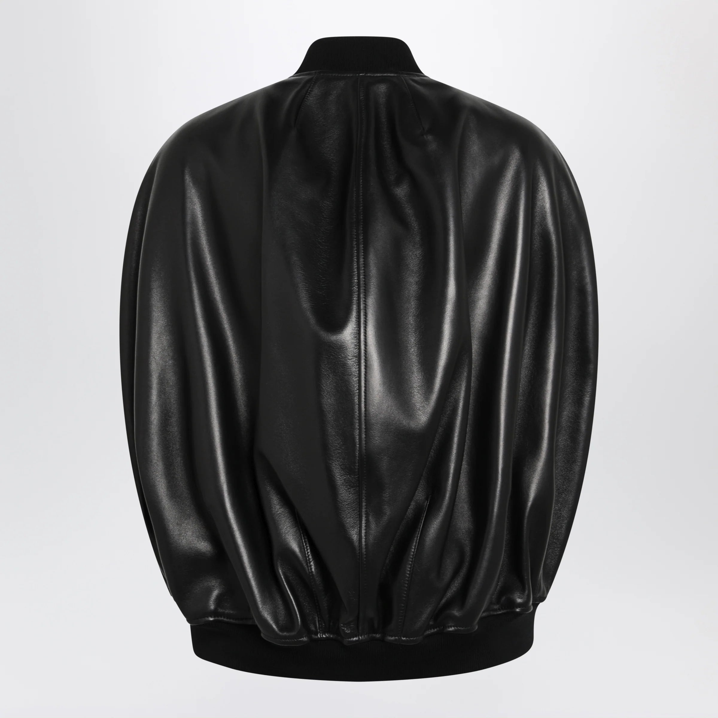 Balenciaga Black leather bomber jacket