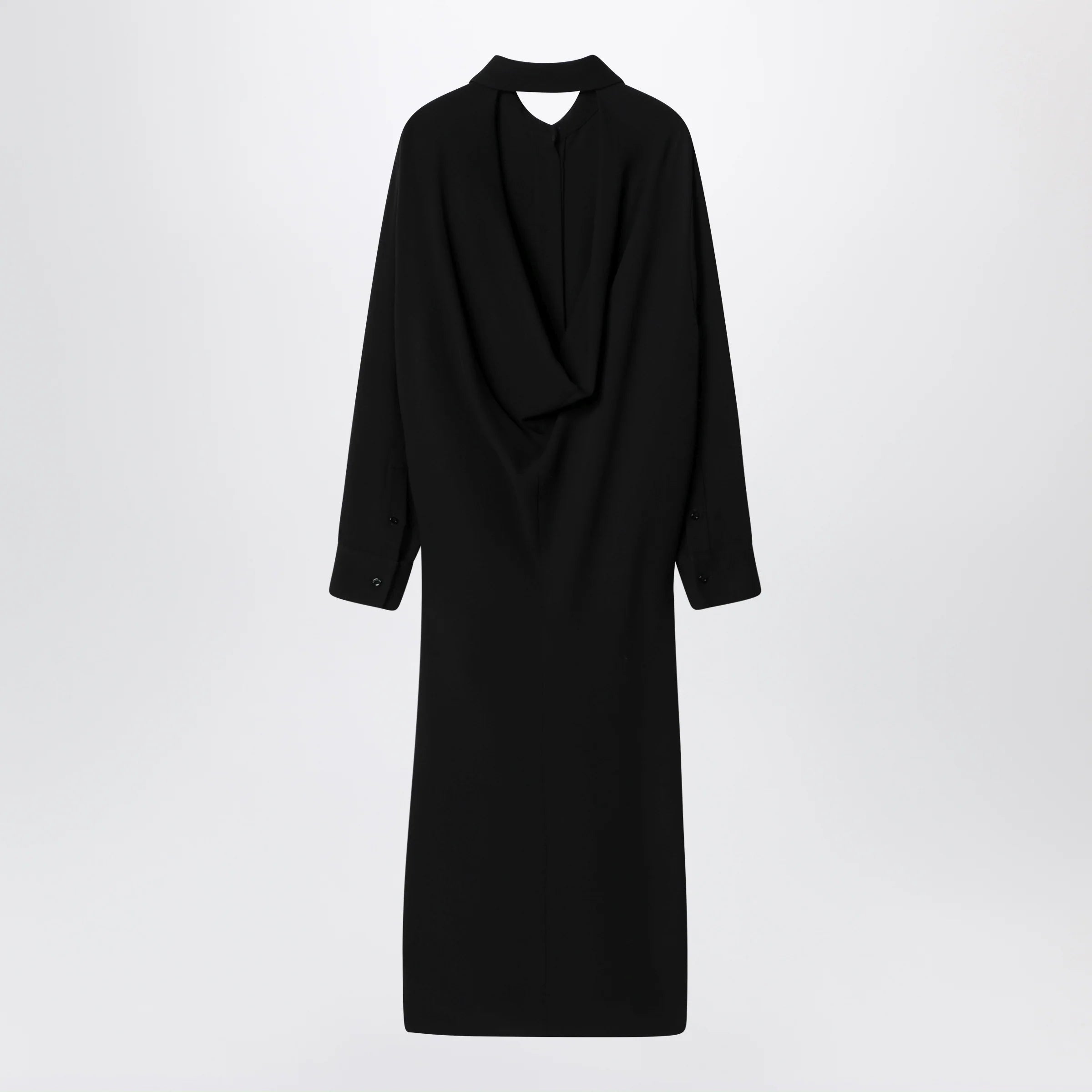 Balenciaga Black shirt dress in wool and silk