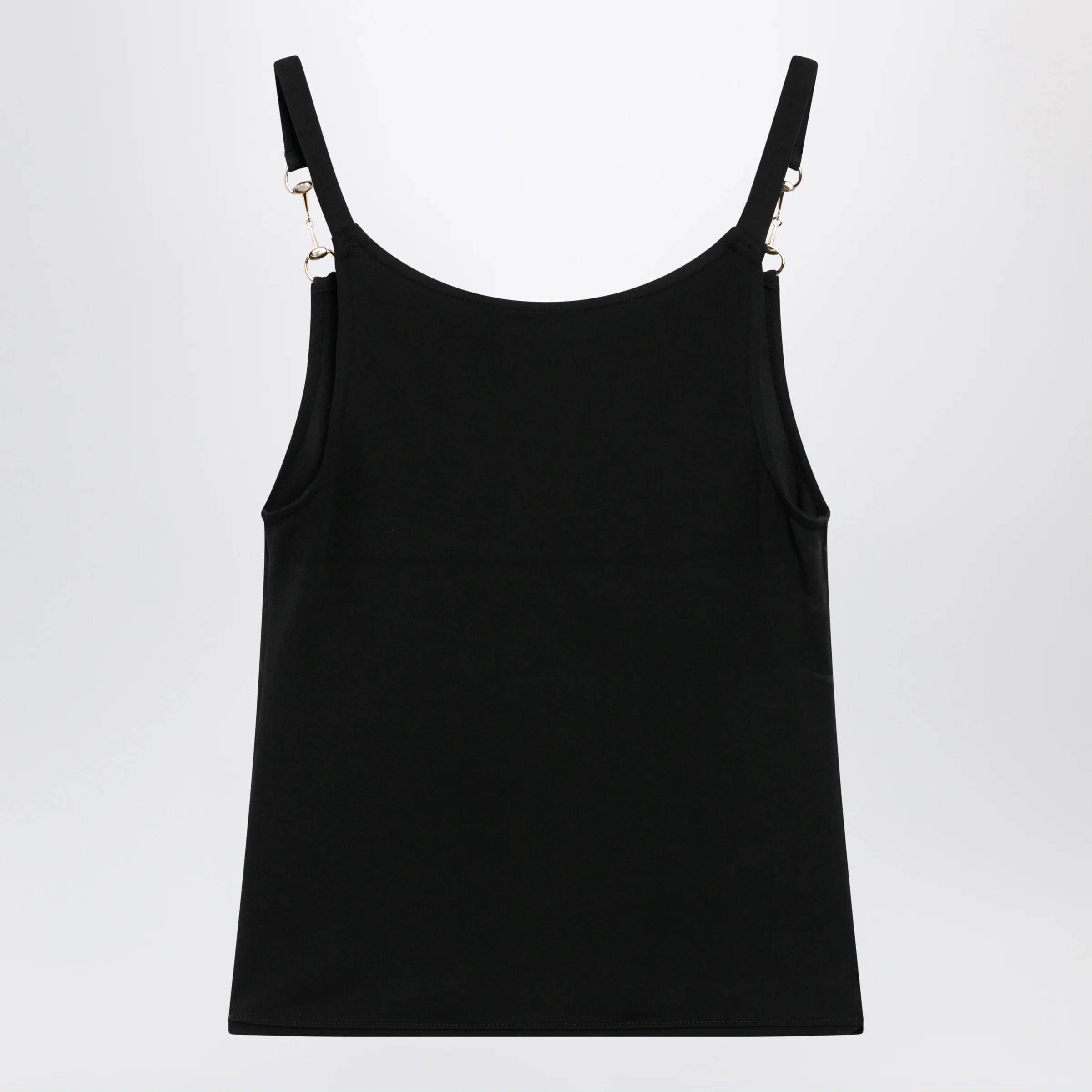 GUCCI Viscose crêpe jersey top with Horsebit detail in black