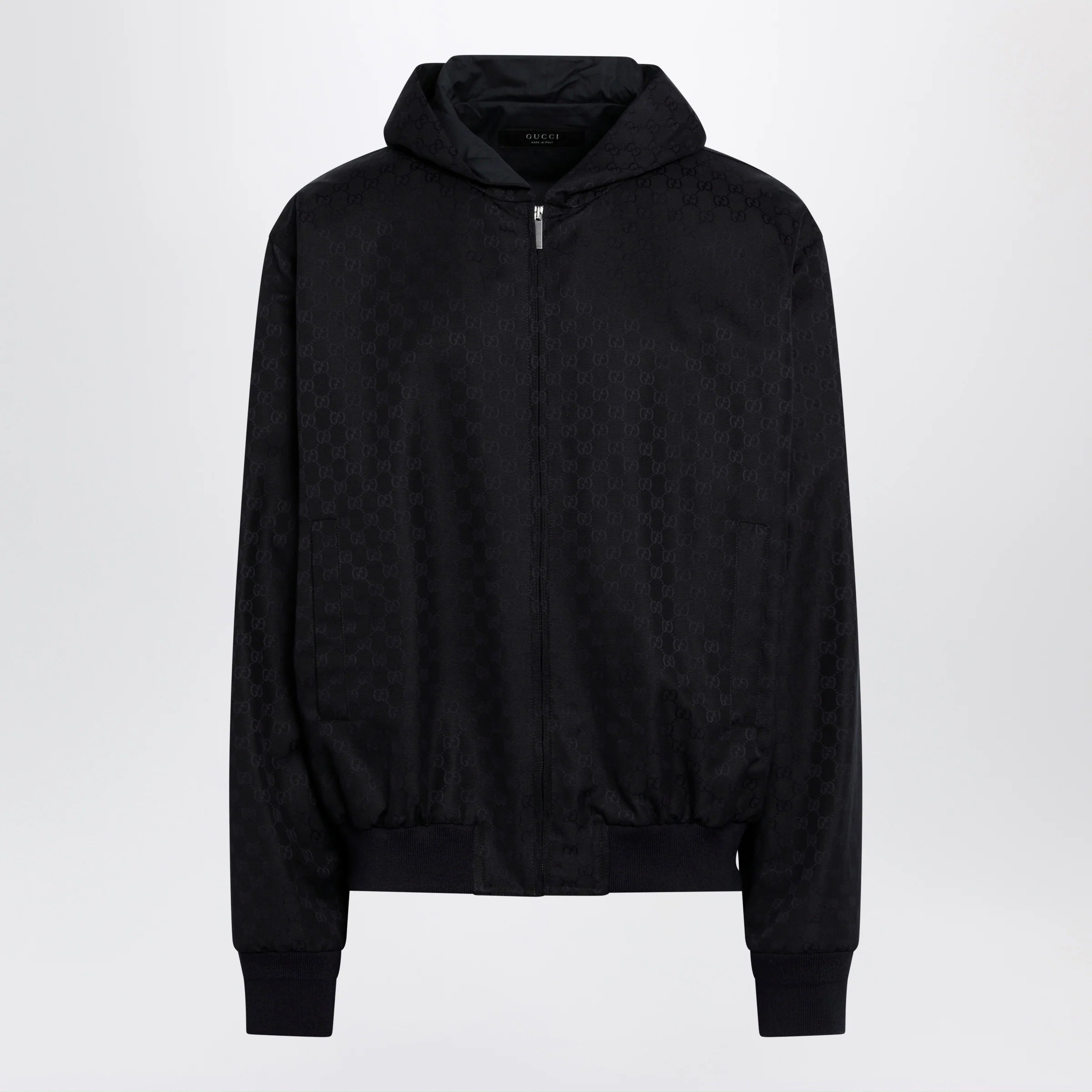 GUCCI Ultramarine GG cotton canvas zip hooded jacket