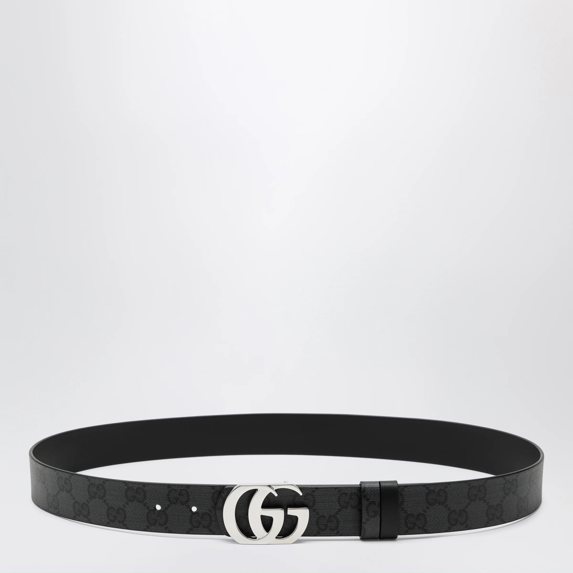 GUCCI Cut GG Marmont reversible GG canvas and leather belt, black