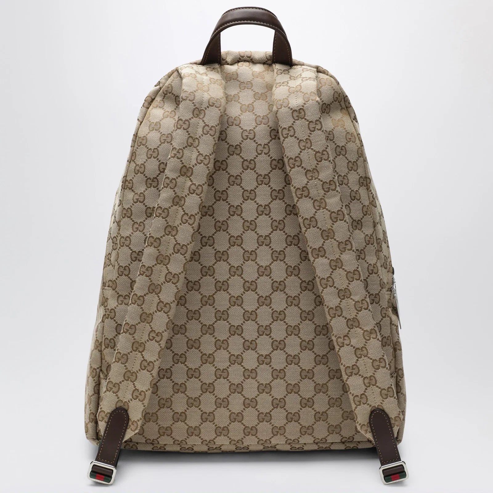 GUCCI Large Tag backpack in sand/brown GG canvas
