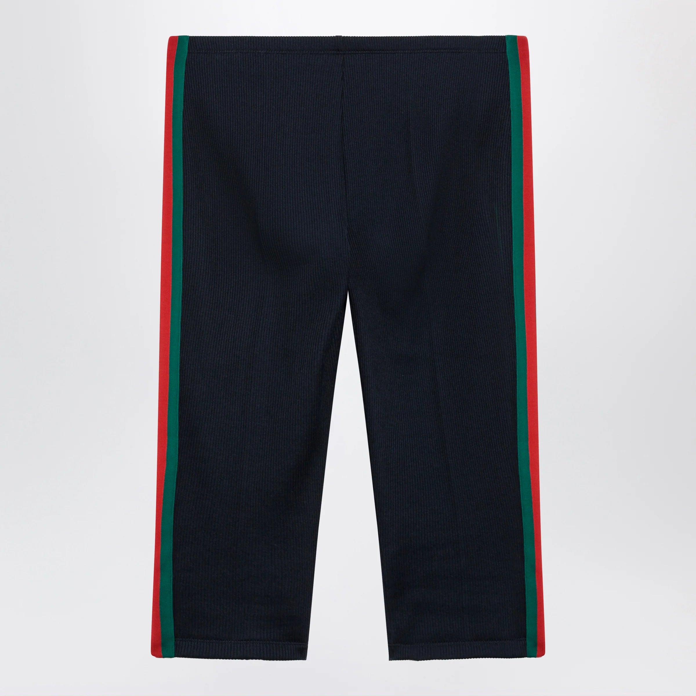 GUCCI Ribbed cotton jersey pants with Web, Blue Japan