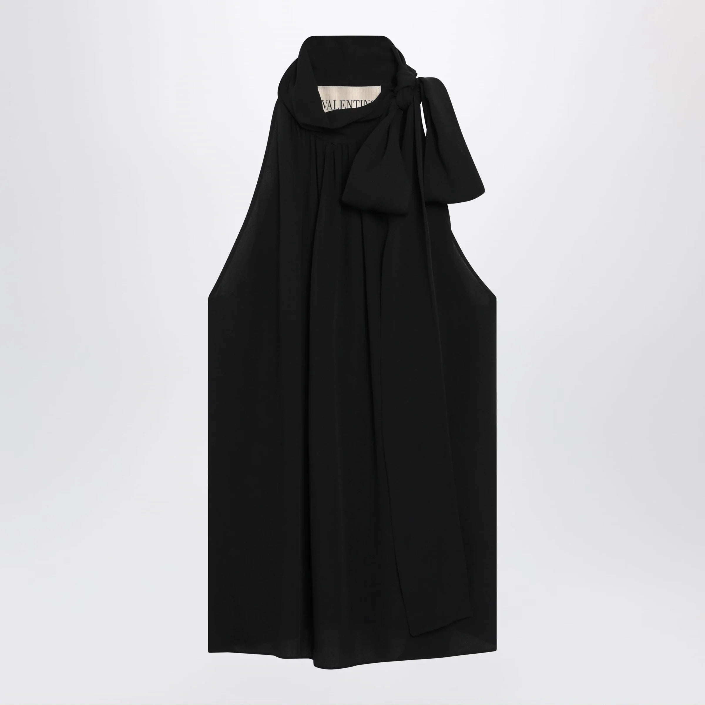 Valentino Black silk top with neck bow