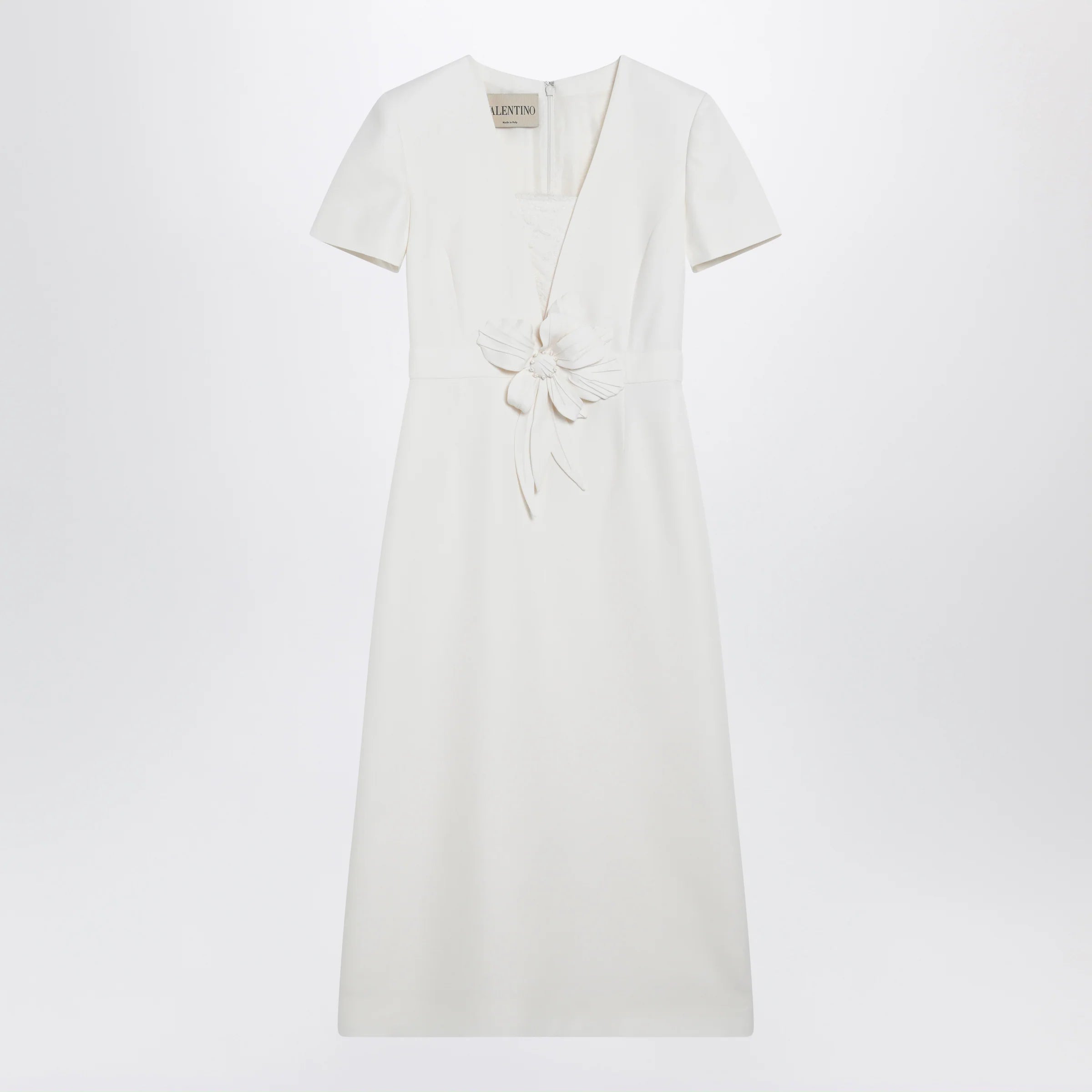 Valentino Embroidered crepe evening dress in ivory
