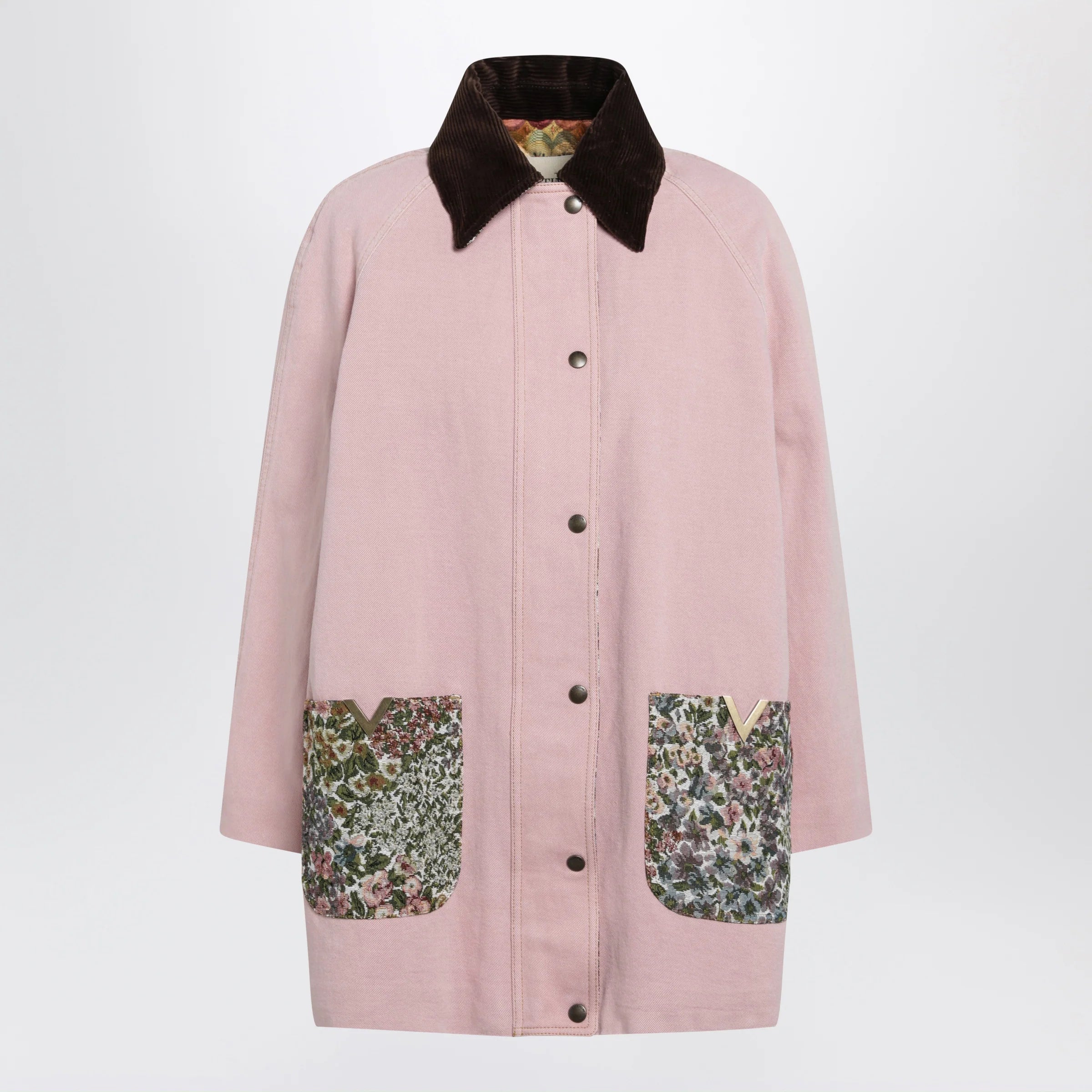 Valentino Pink denim caban jacket