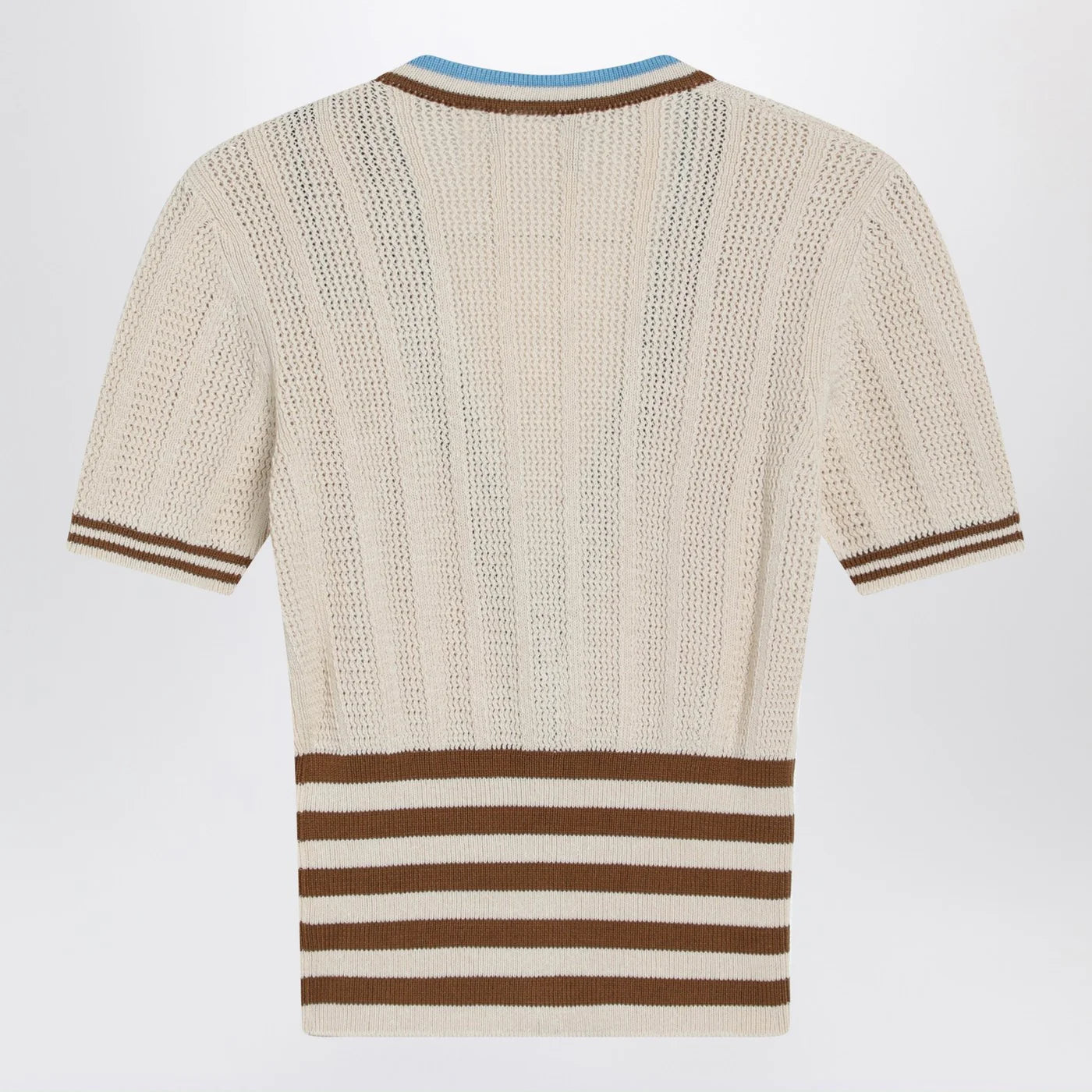 Valentino Openwork striped cotton cardigan